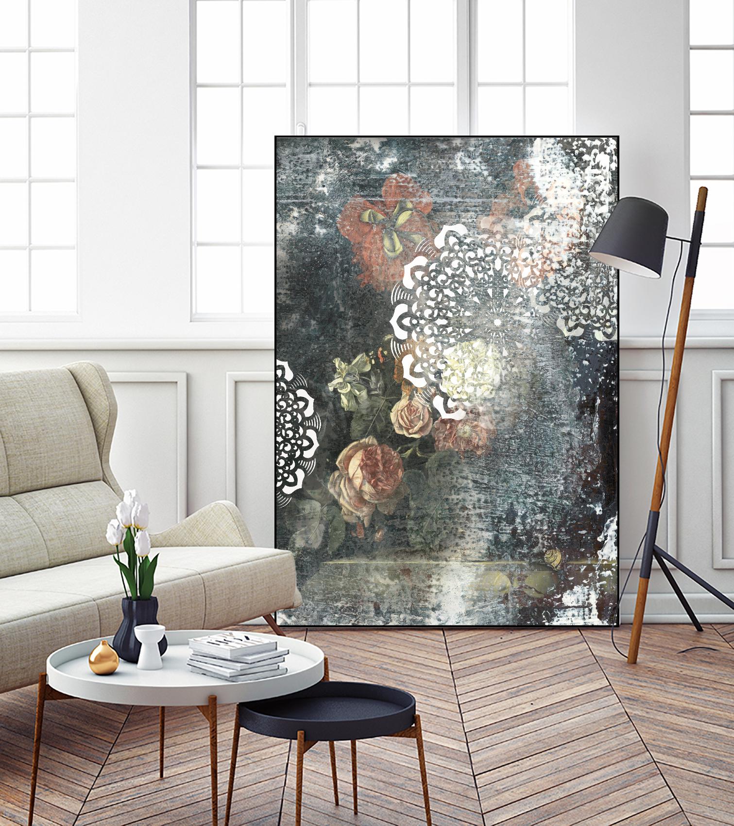 Doily I by PI Studio on GIANT ART - red abstract