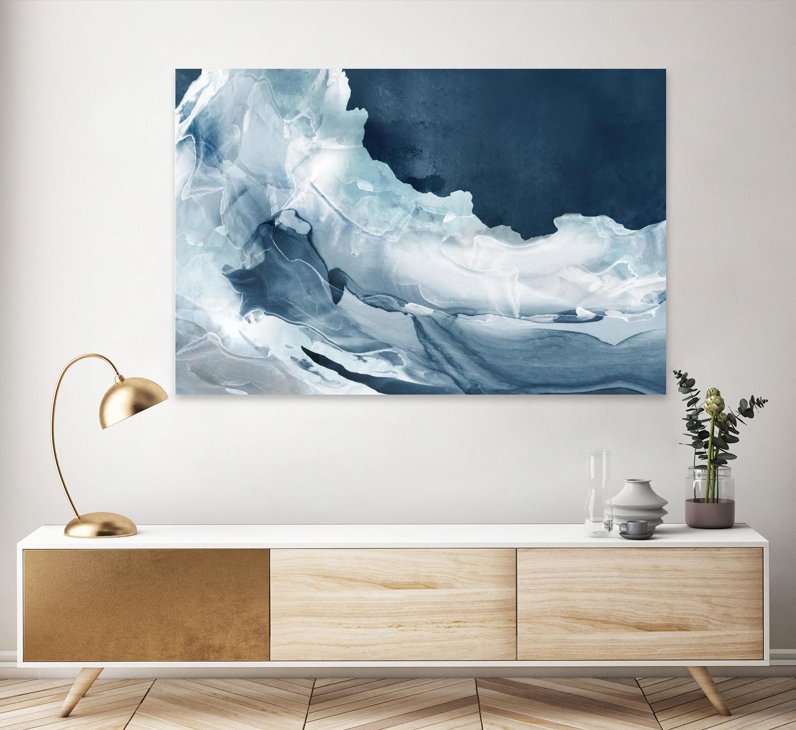 Wave of Blue Ice by PI Studio on GIANT ART - abstract