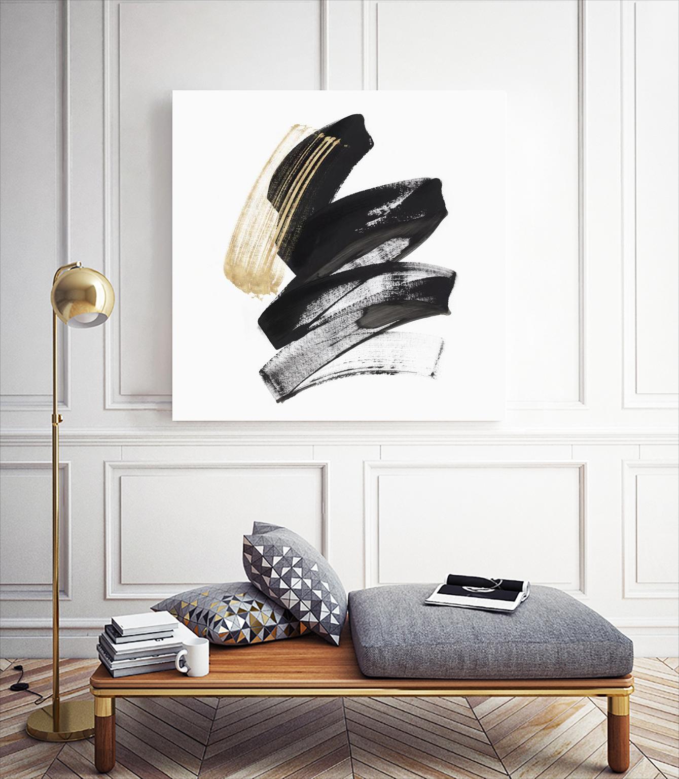 Golden Brushstroke I by PI Studio on GIANT ART - gold abstract abstract