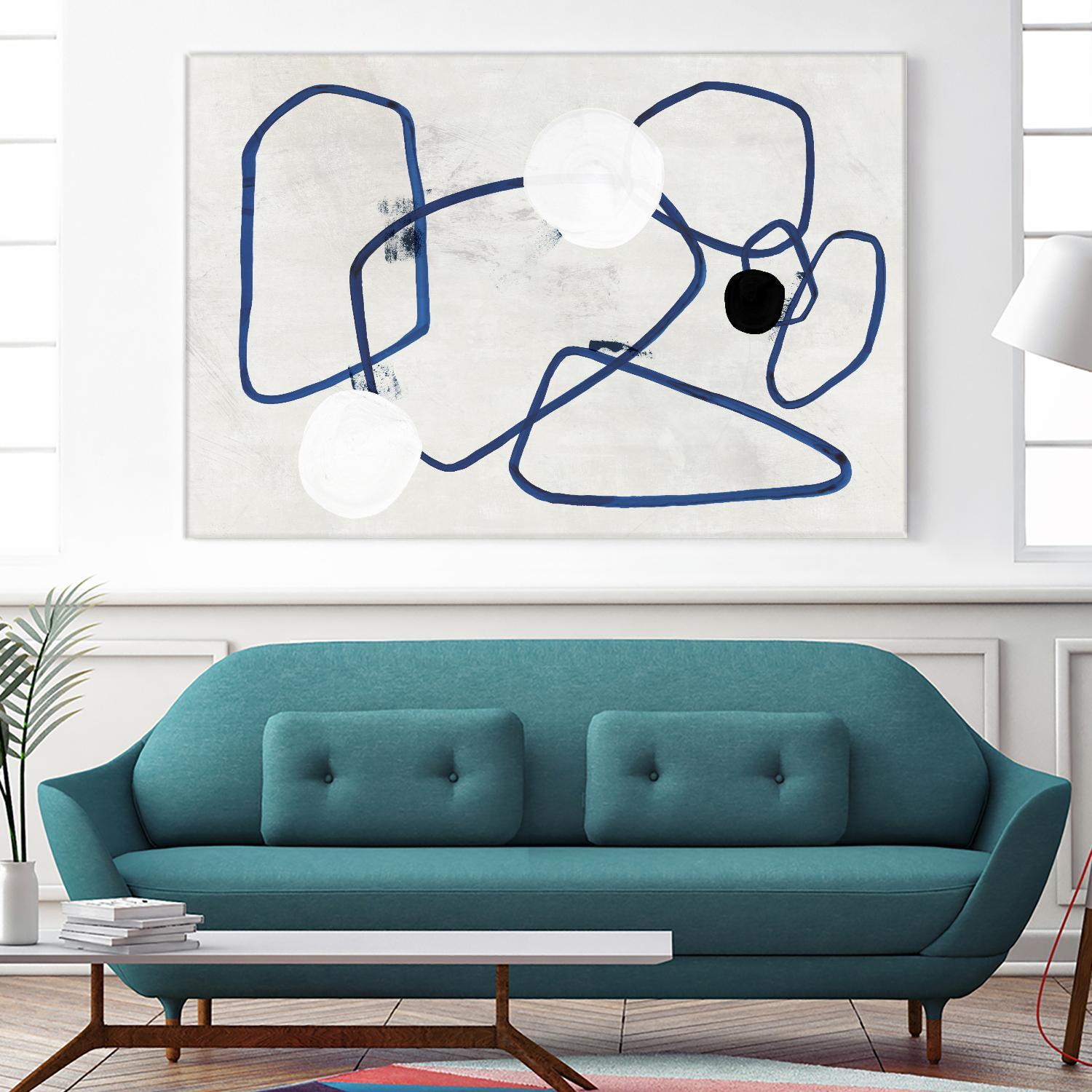 Midblue II by PI Studio on GIANT ART - blue shapes abstract