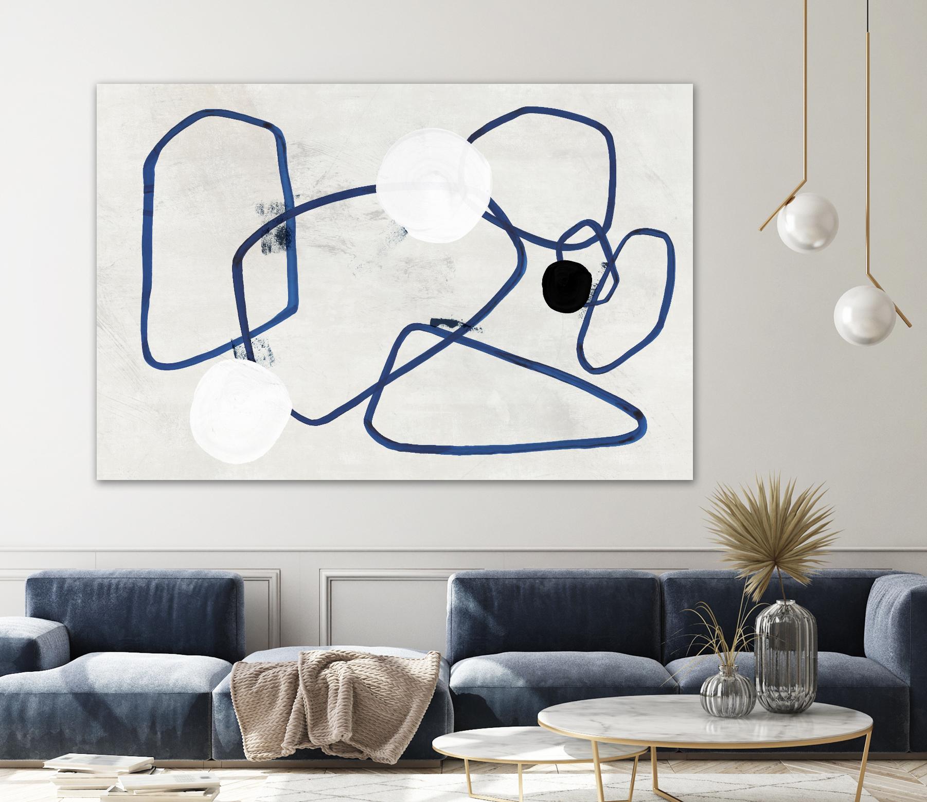 Midblue II by PI Studio on GIANT ART - blue shapes abstract