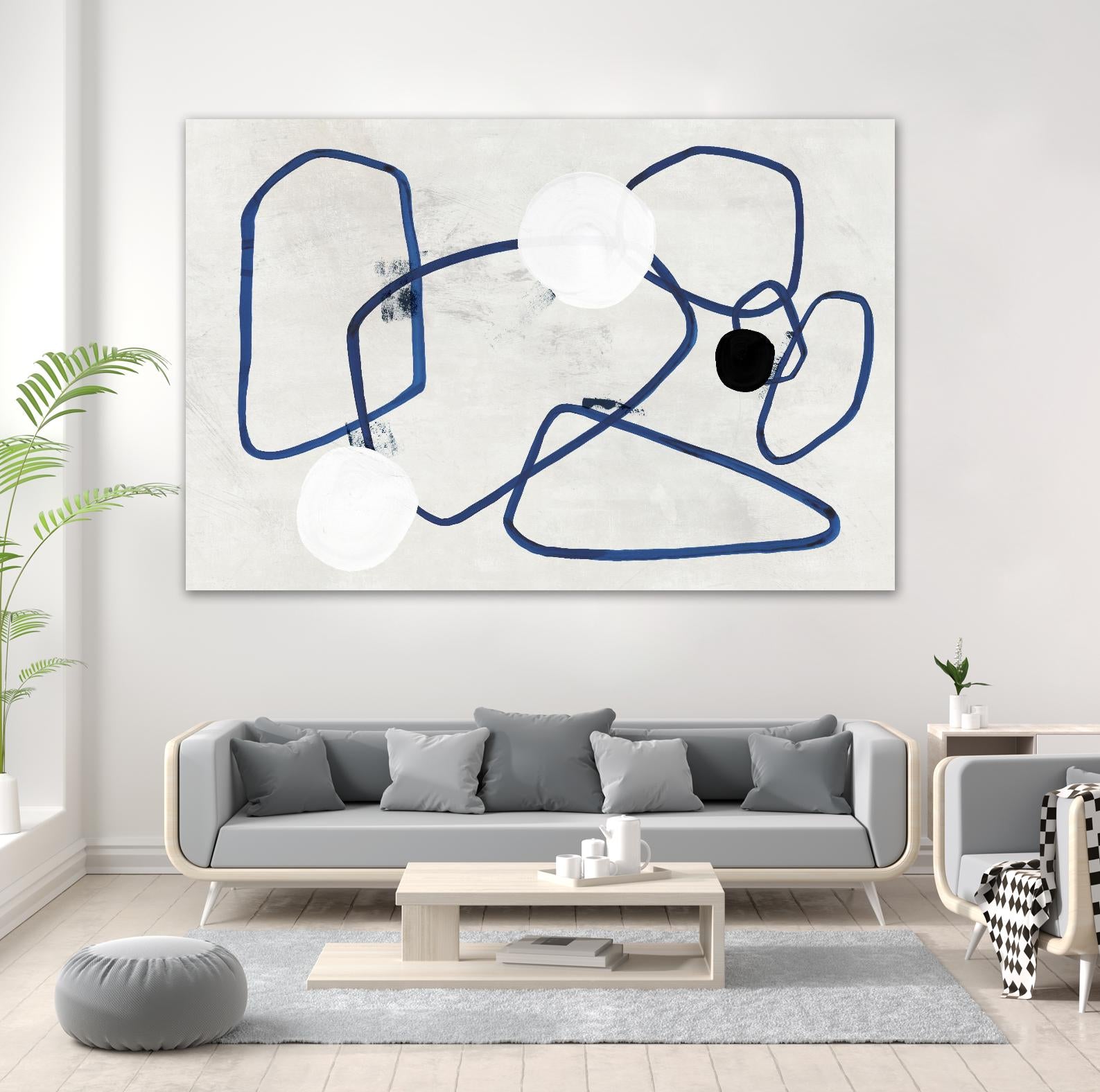 Midblue II by PI Studio on GIANT ART - blue shapes abstract