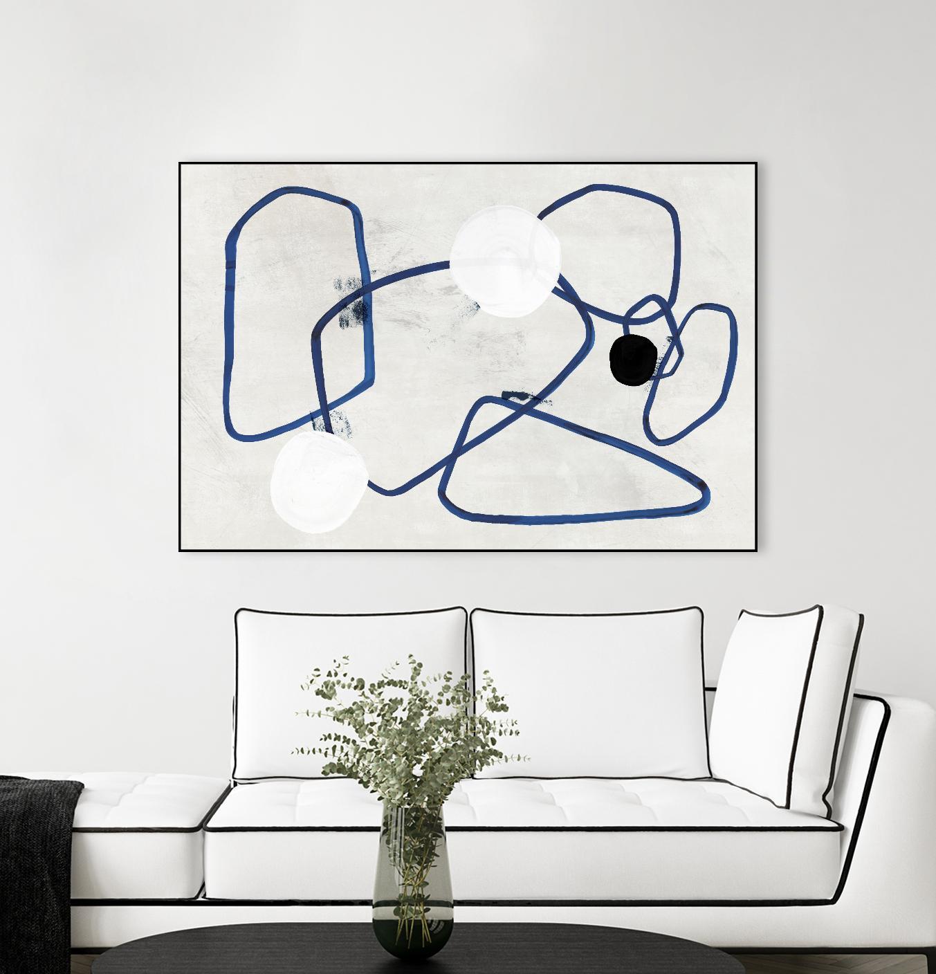 Midblue II by PI Studio on GIANT ART - blue shapes abstract