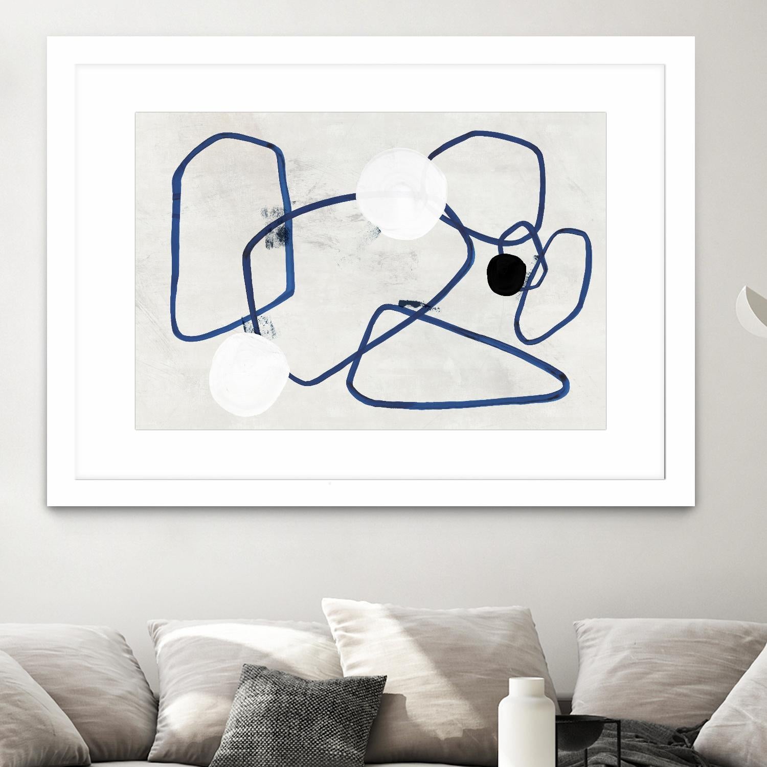 Midblue II by PI Studio on GIANT ART - blue shapes abstract