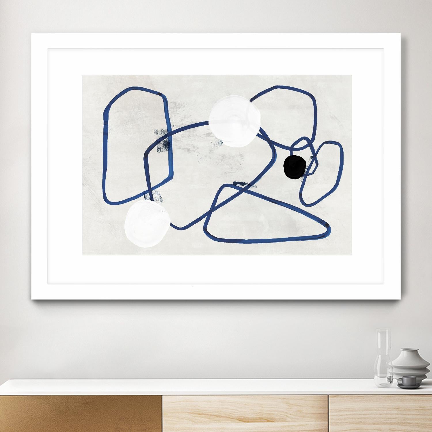 Midblue II by PI Studio on GIANT ART - blue shapes abstract