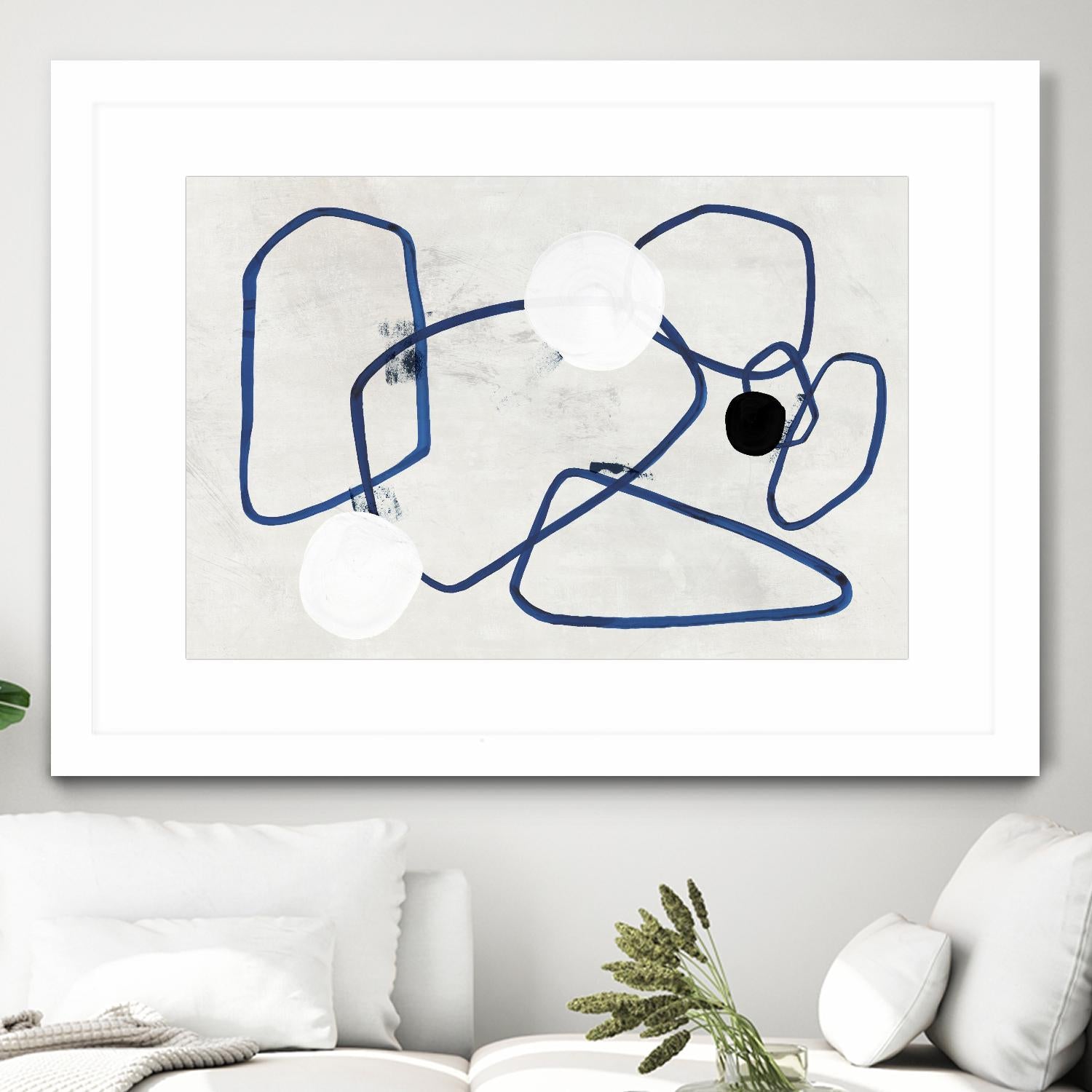 Midblue II by PI Studio on GIANT ART - blue shapes abstract