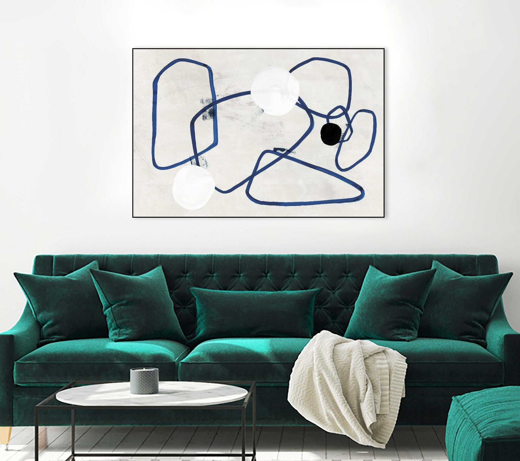 Midblue II by PI Studio on GIANT ART - blue shapes abstract