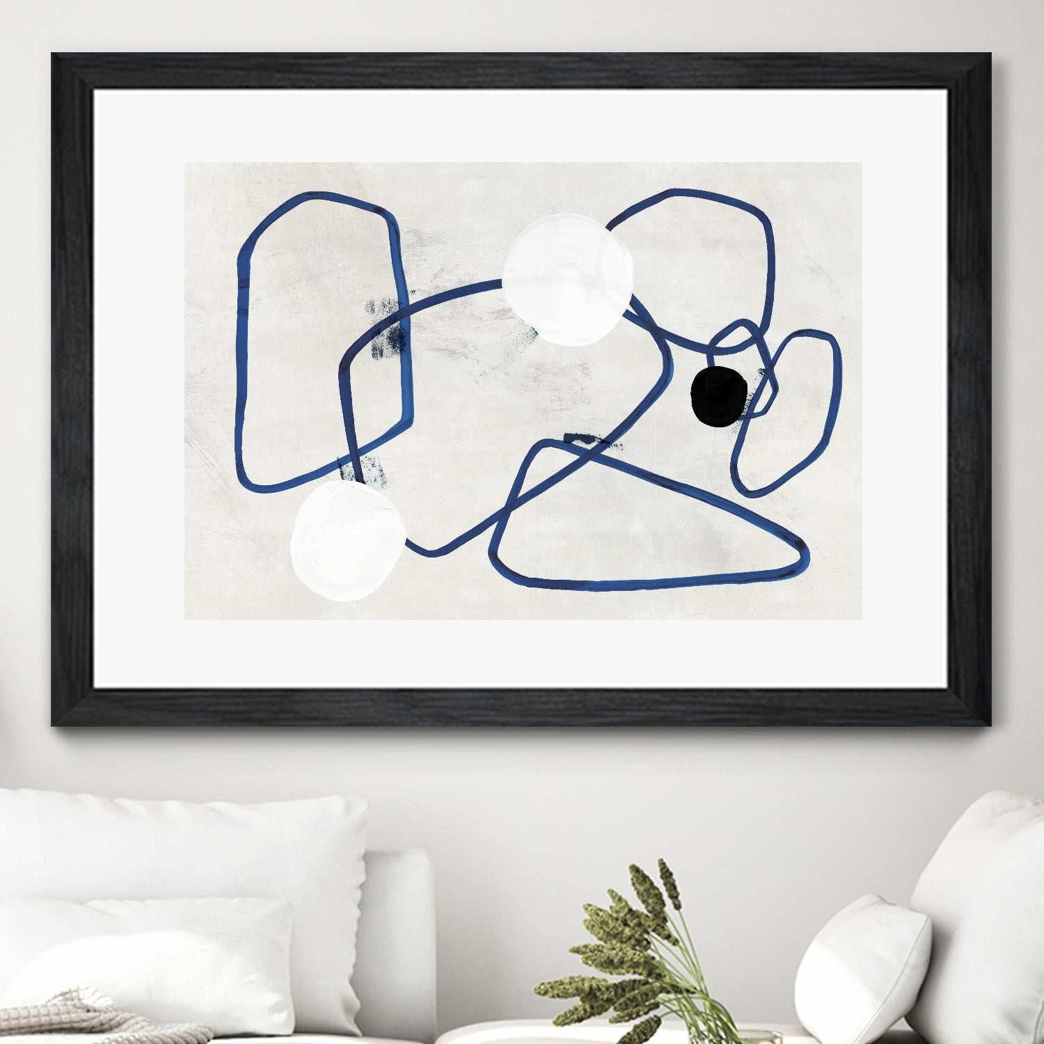 Midblue II by PI Studio on GIANT ART - blue shapes abstract