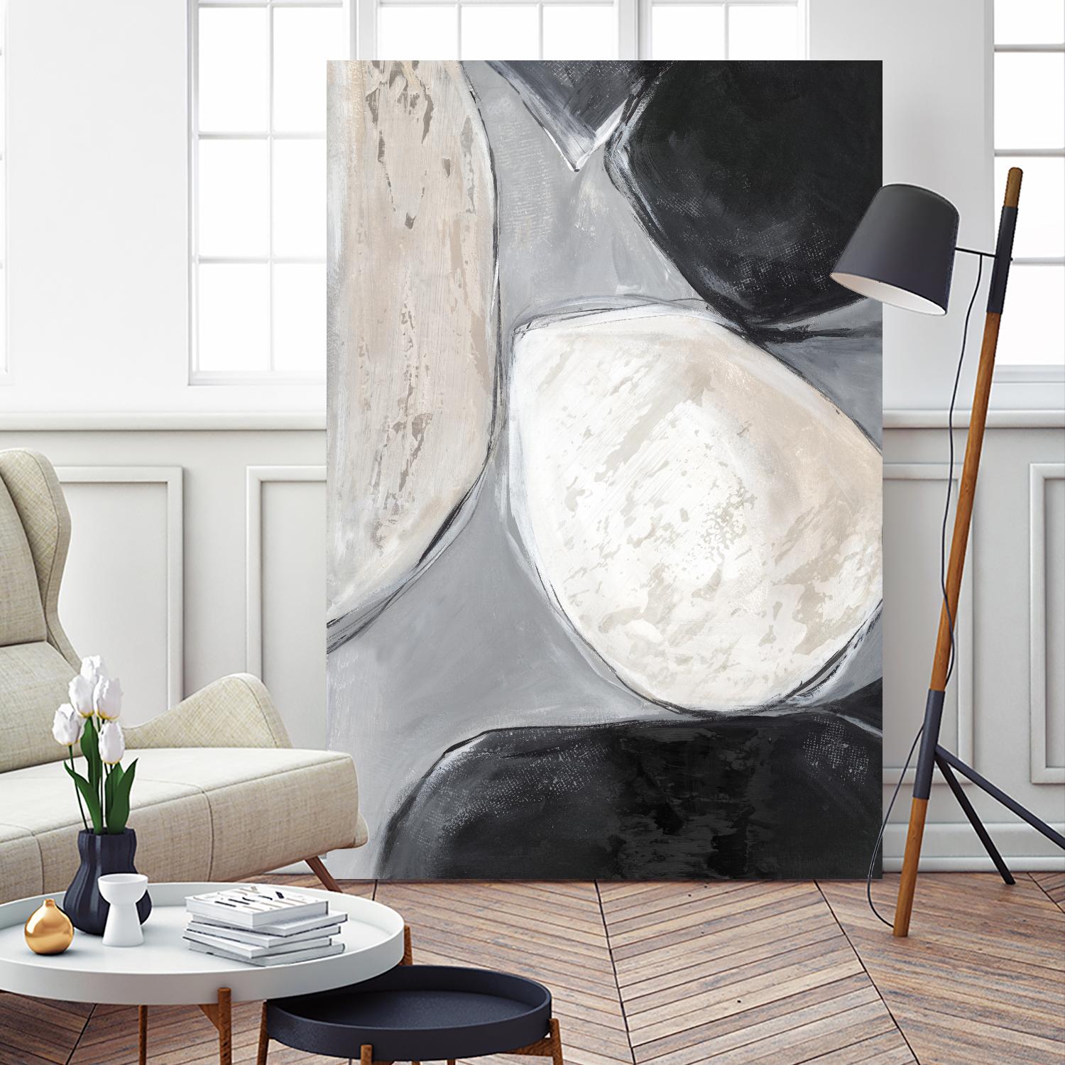 Falling Rocks II by PI Studio on GIANT ART - white shapes abstract