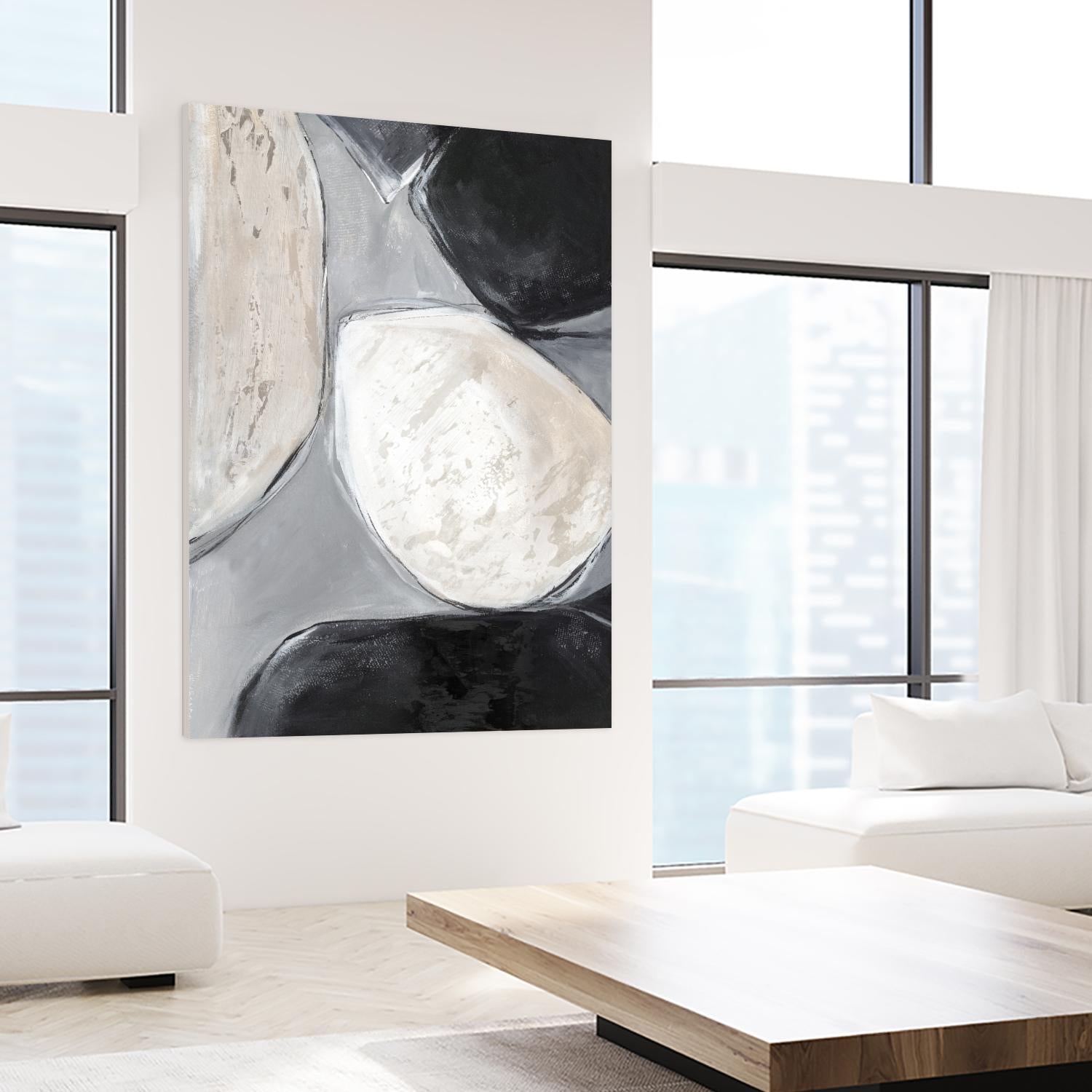 Falling Rocks II by PI Studio on GIANT ART - white shapes abstract