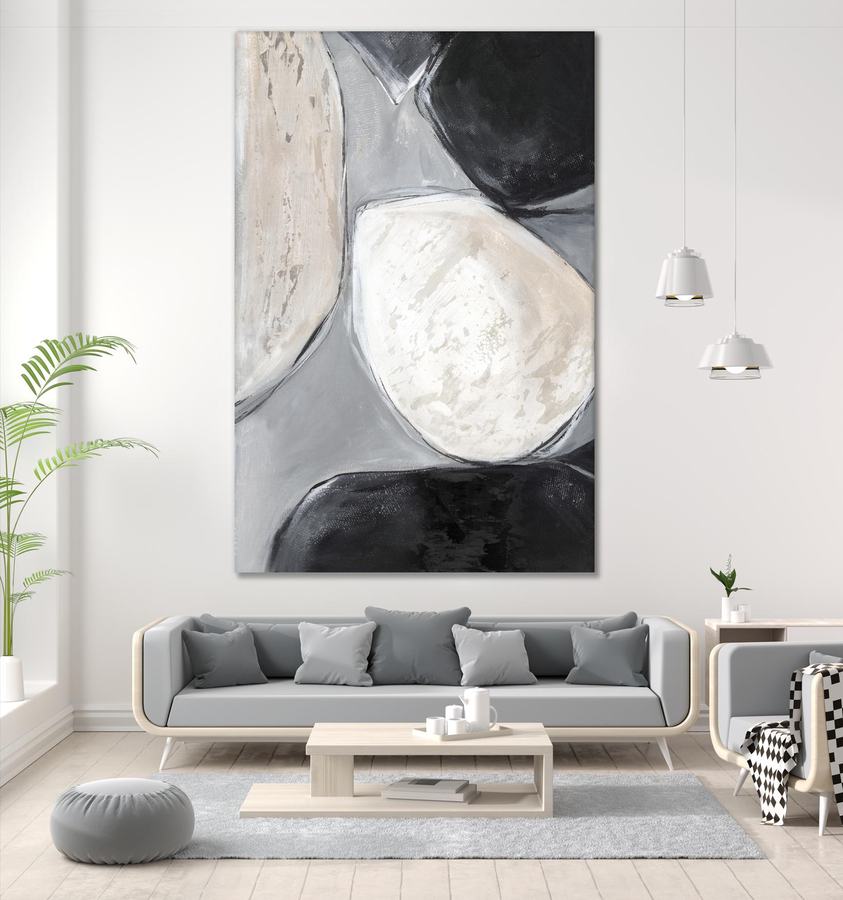 Falling Rocks II by PI Studio on GIANT ART - white shapes abstract