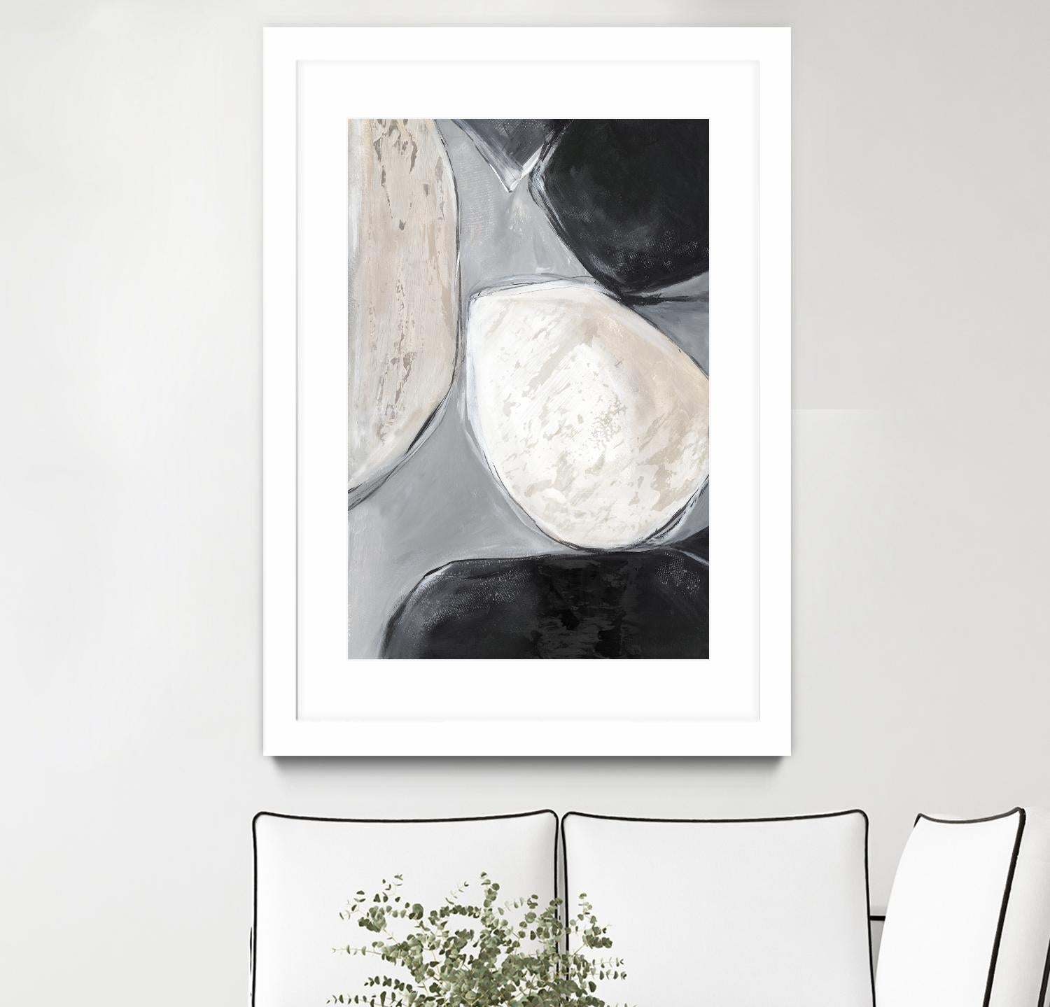 Falling Rocks II by PI Studio on GIANT ART - white shapes abstract