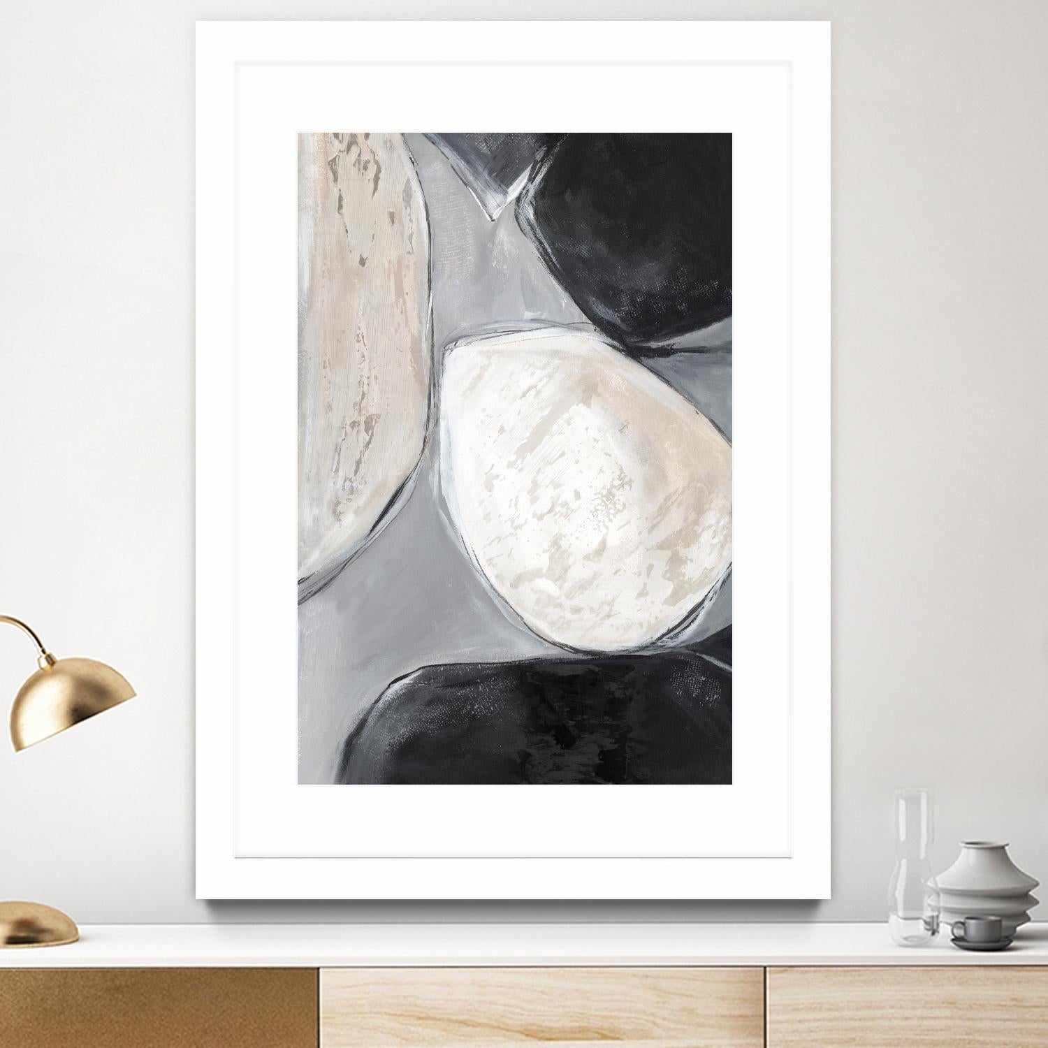 Falling Rocks II by PI Studio on GIANT ART - white shapes abstract