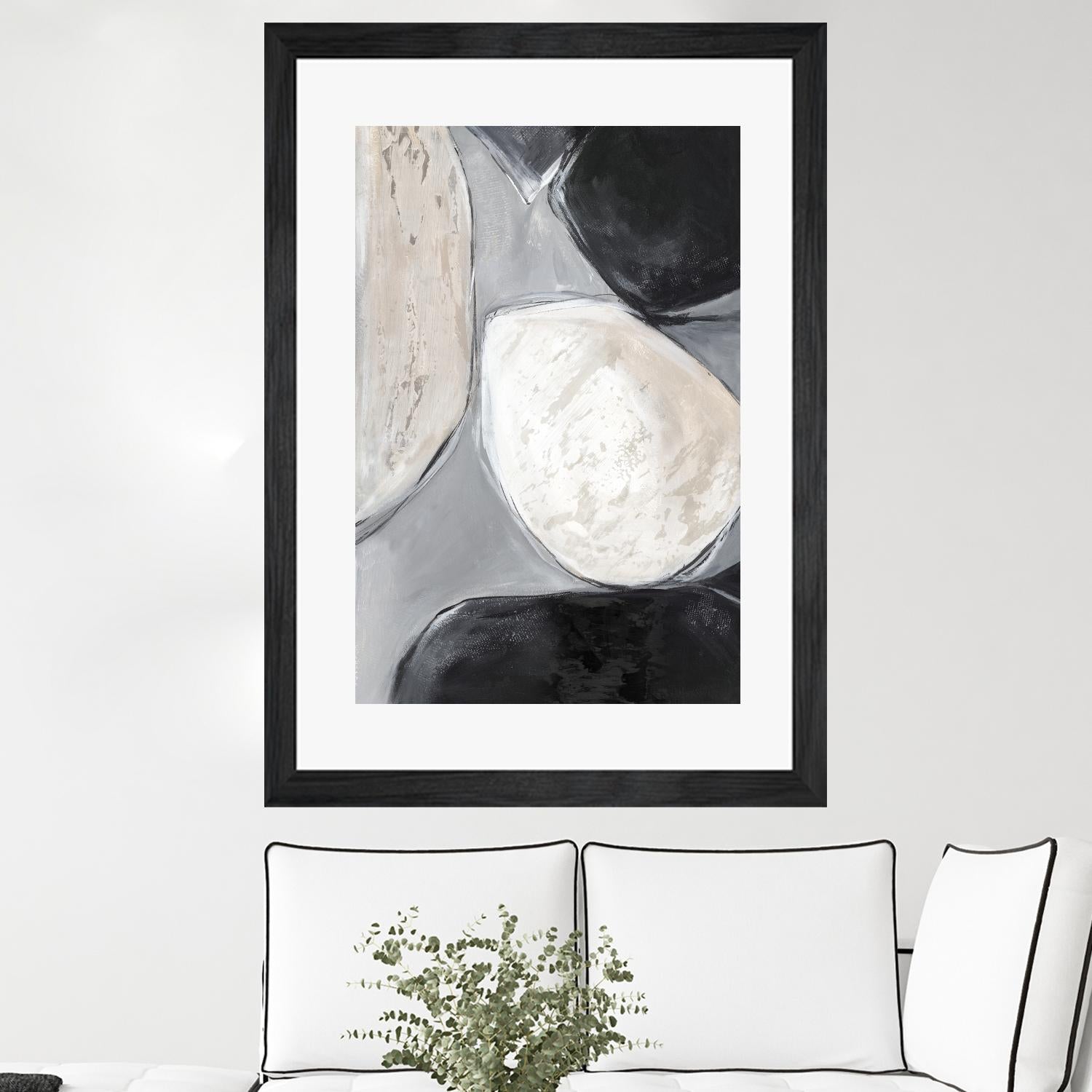 Falling Rocks II by PI Studio on GIANT ART - white shapes abstract