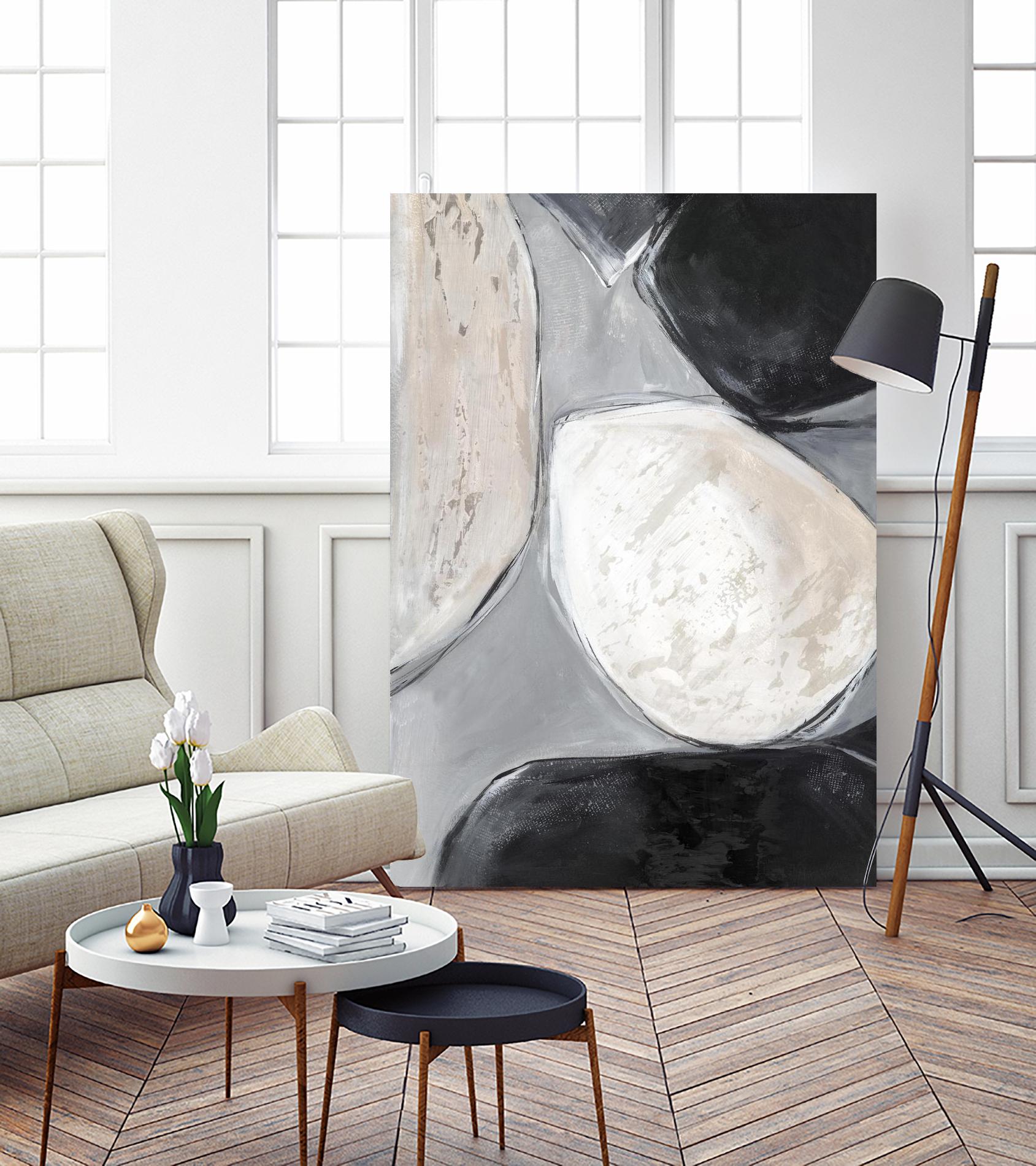 Falling Rocks II by PI Studio on GIANT ART - white shapes abstract