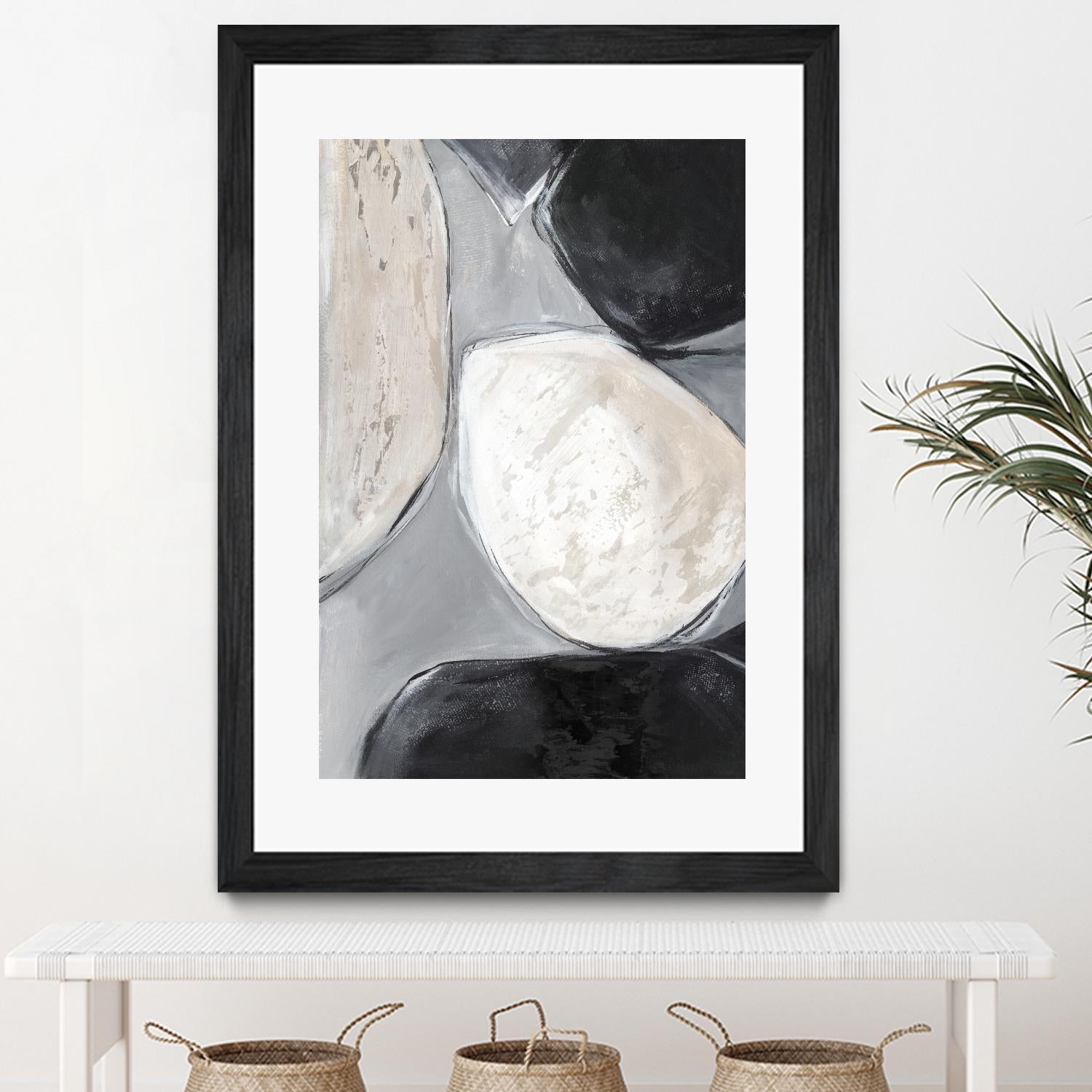 Falling Rocks II by PI Studio on GIANT ART - white shapes abstract