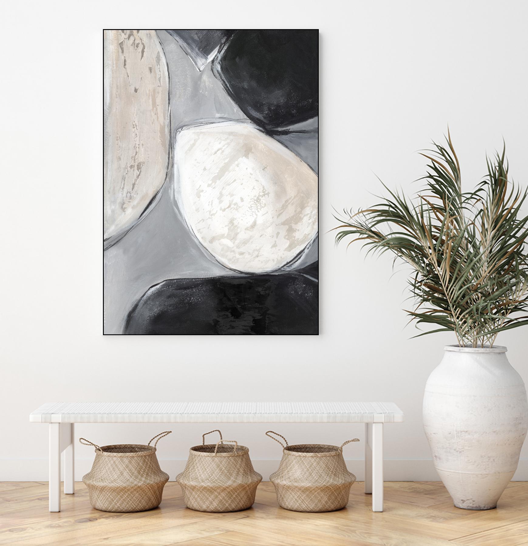 Falling Rocks II by PI Studio on GIANT ART - white shapes abstract