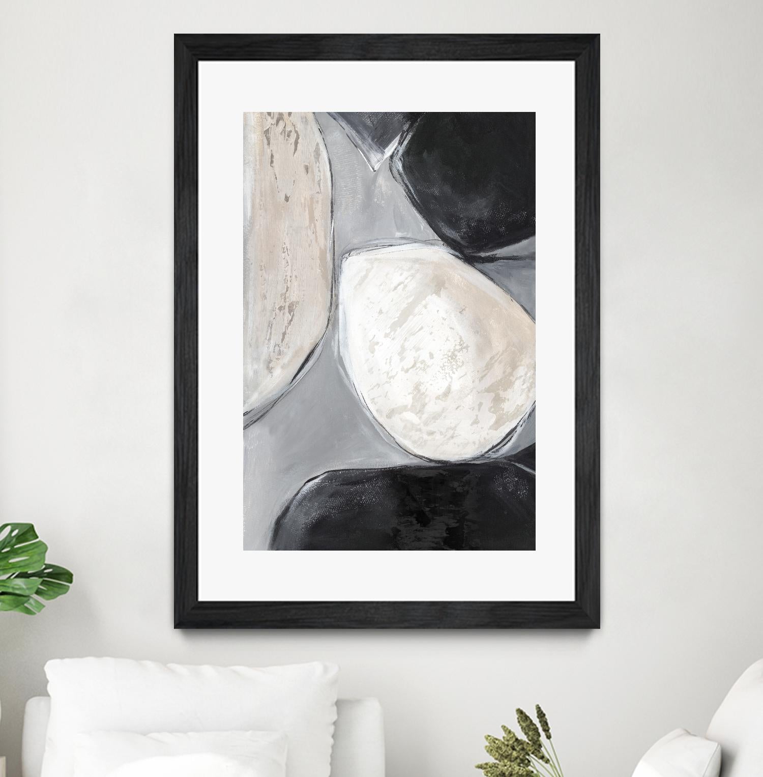 Falling Rocks II by PI Studio on GIANT ART - white shapes abstract