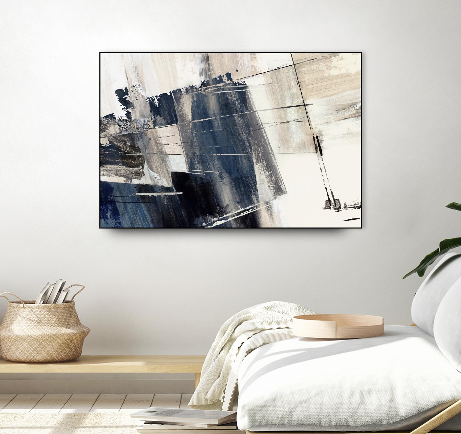 Forward Blue by PI Studio on GIANT ART - beige abstract painting