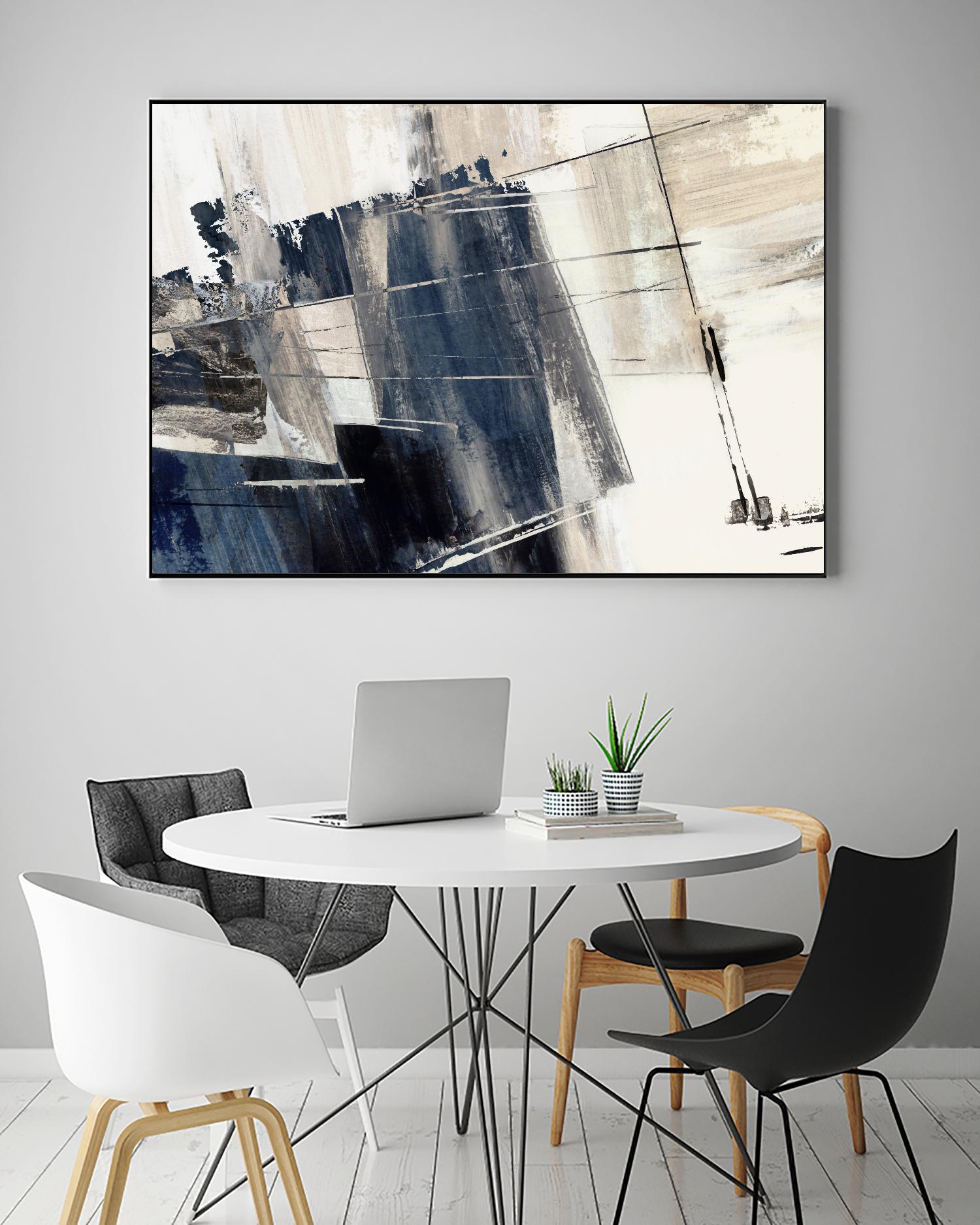 Forward Blue by PI Studio on GIANT ART - beige abstract painting