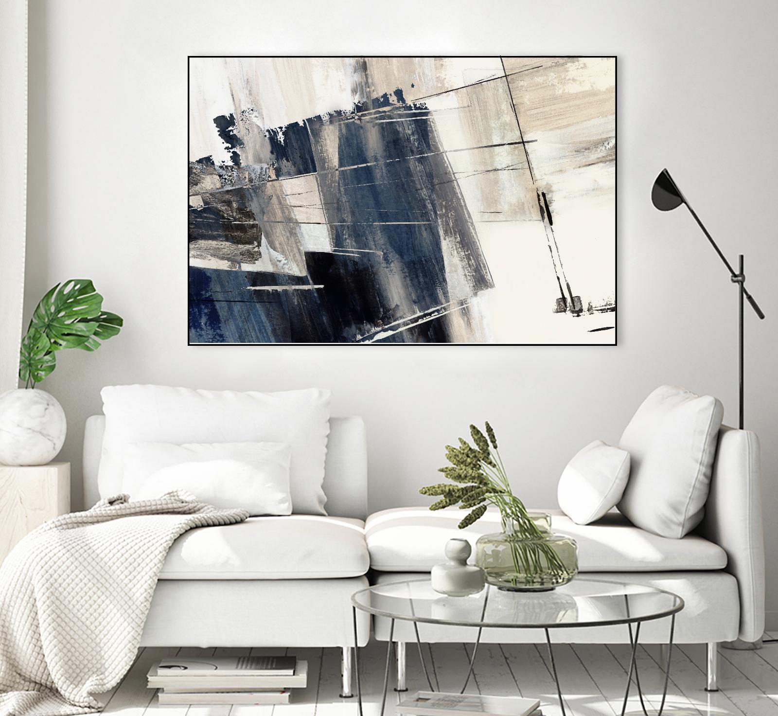 Forward Blue by PI Studio on GIANT ART - beige abstract painting