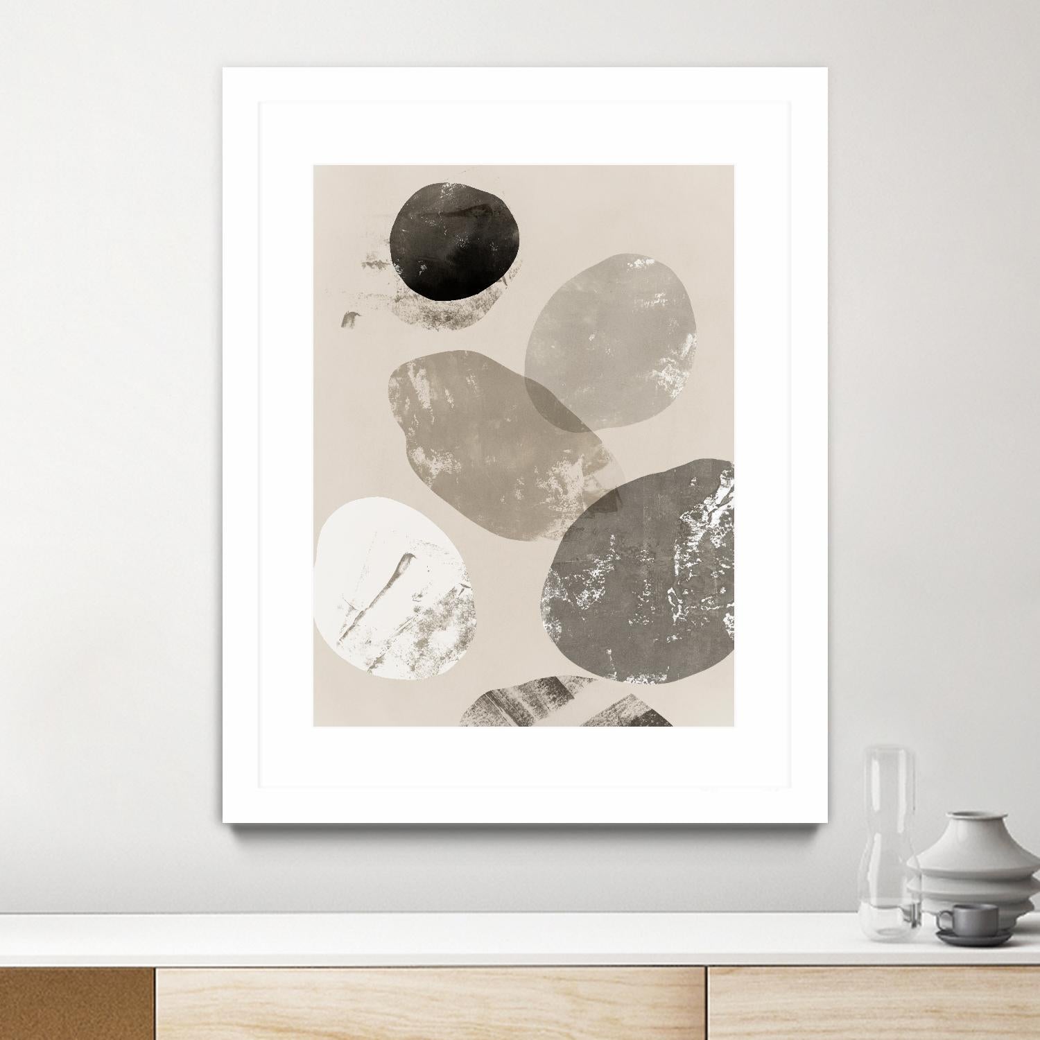 Floating Rocks I by PI Studio on GIANT ART - beige abstract