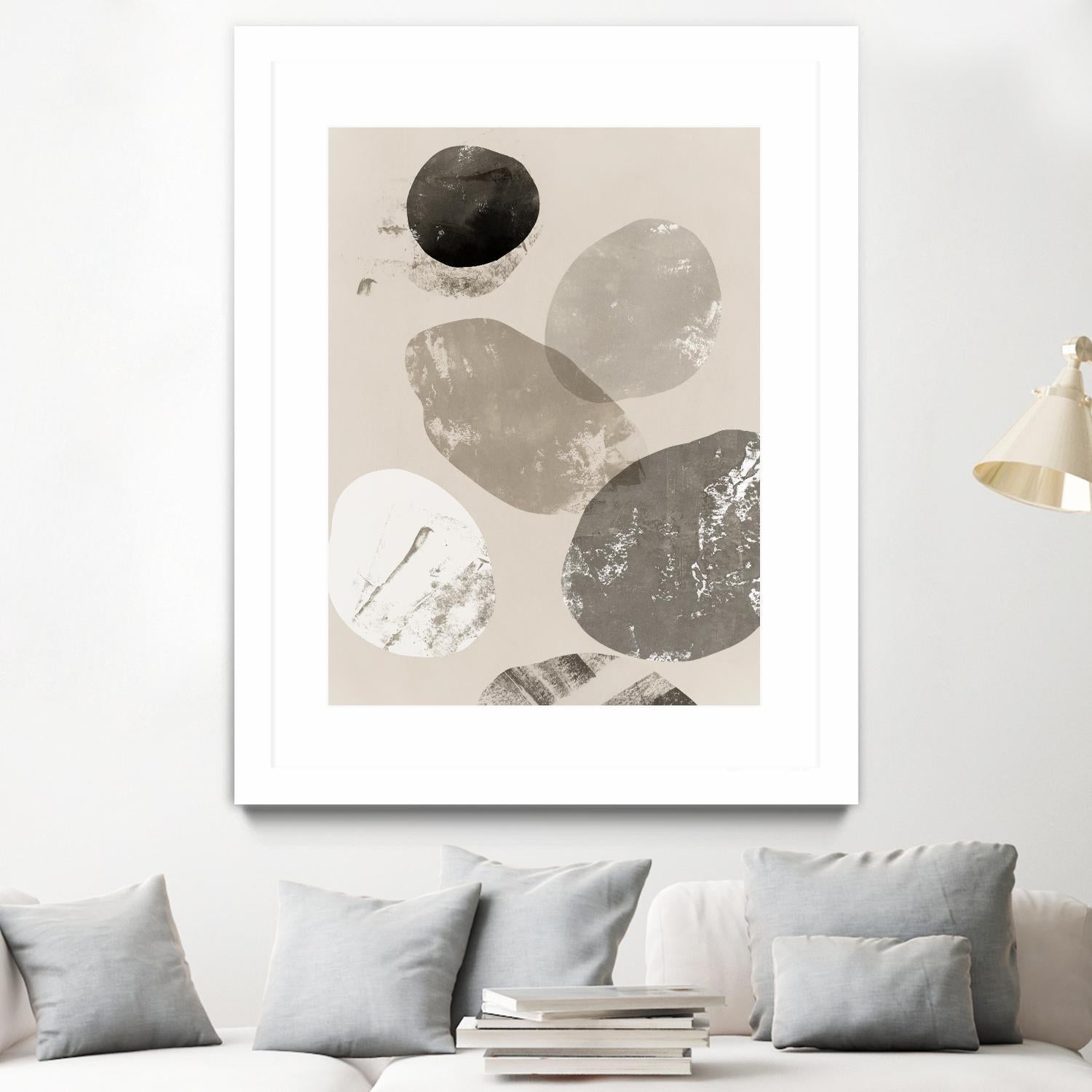 Floating Rocks I by PI Studio on GIANT ART - beige abstract