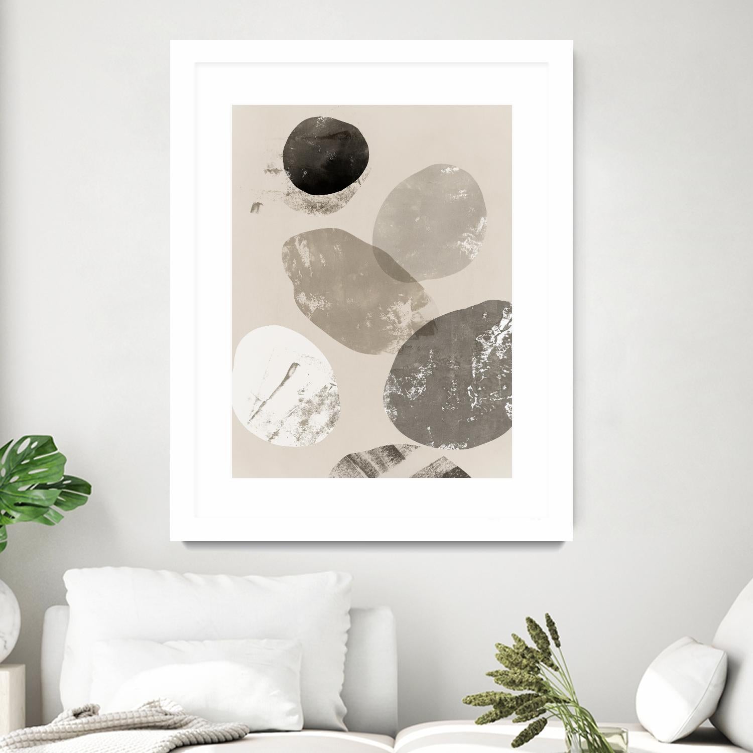 Floating Rocks I by PI Studio on GIANT ART - beige abstract