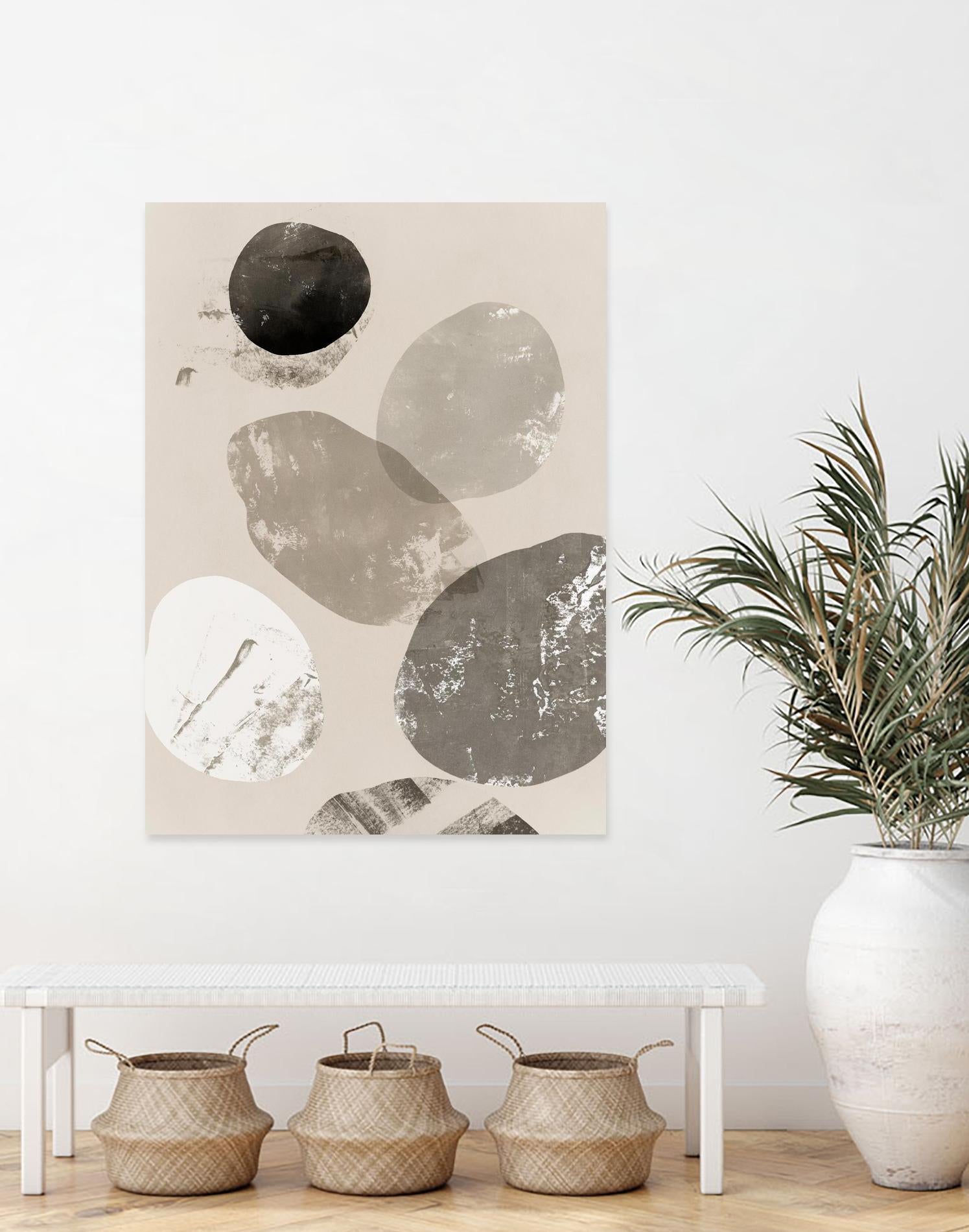 Floating Rocks I by PI Studio on GIANT ART - beige abstract