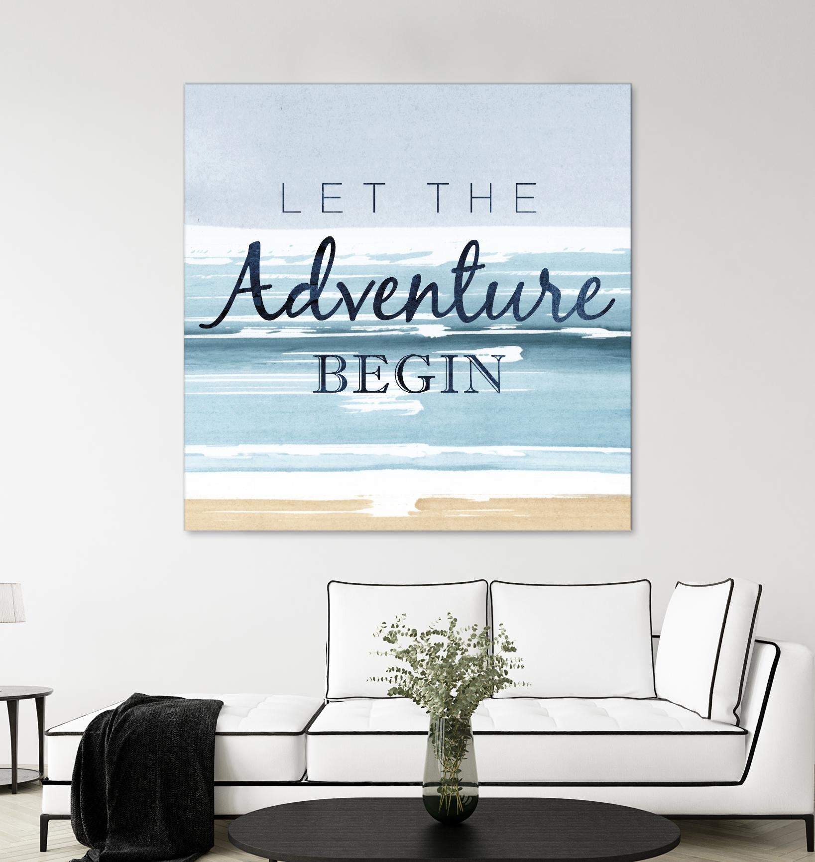 Let the Adventure Begin by PI Studio on GIANT ART - beige quotes