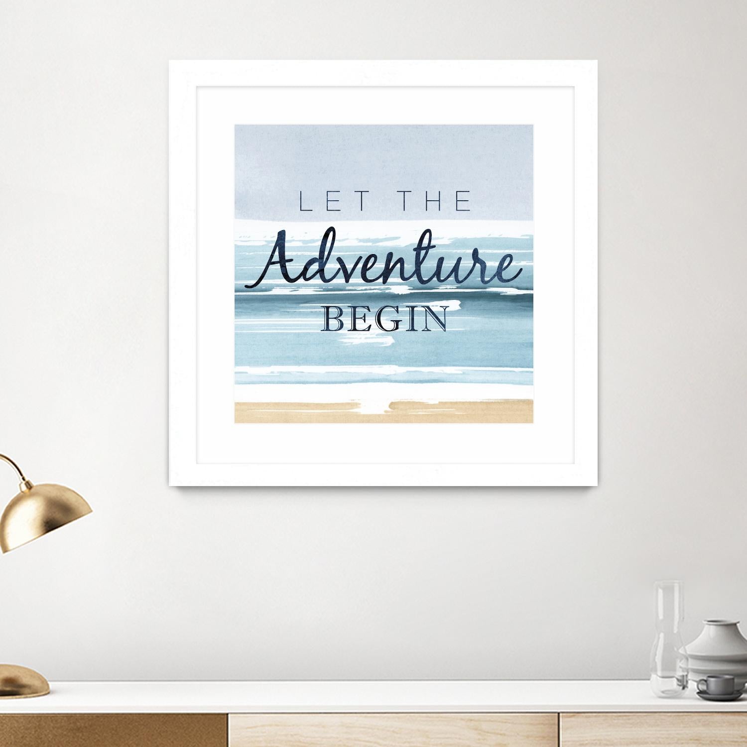 Let the Adventure Begin by PI Studio on GIANT ART - beige quotes