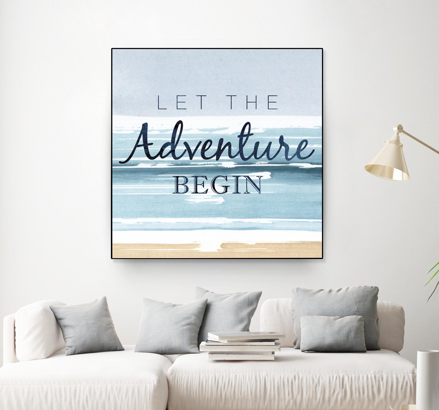 Let the Adventure Begin by PI Studio on GIANT ART - beige quotes