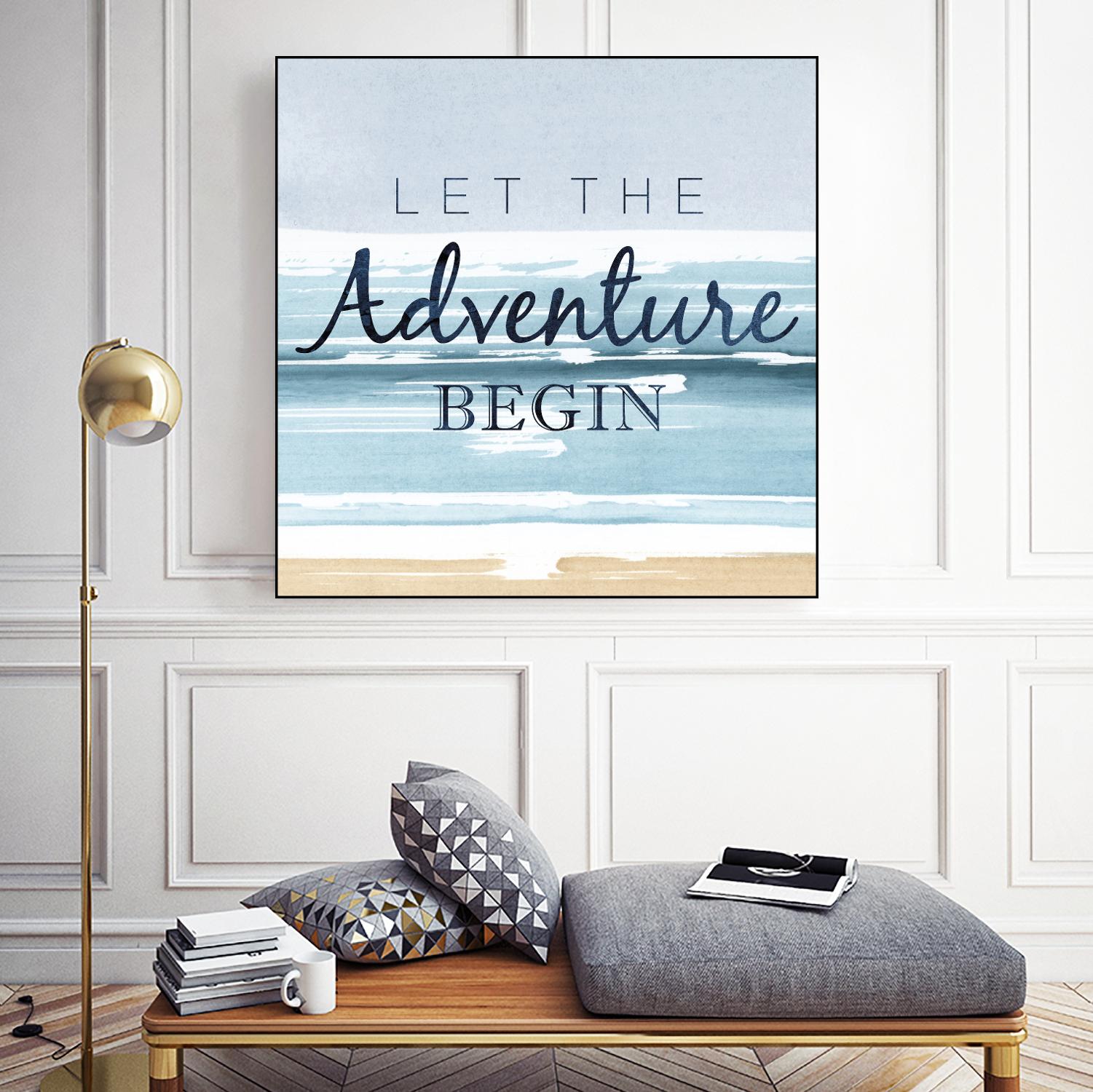 Let the Adventure Begin by PI Studio on GIANT ART - beige quotes