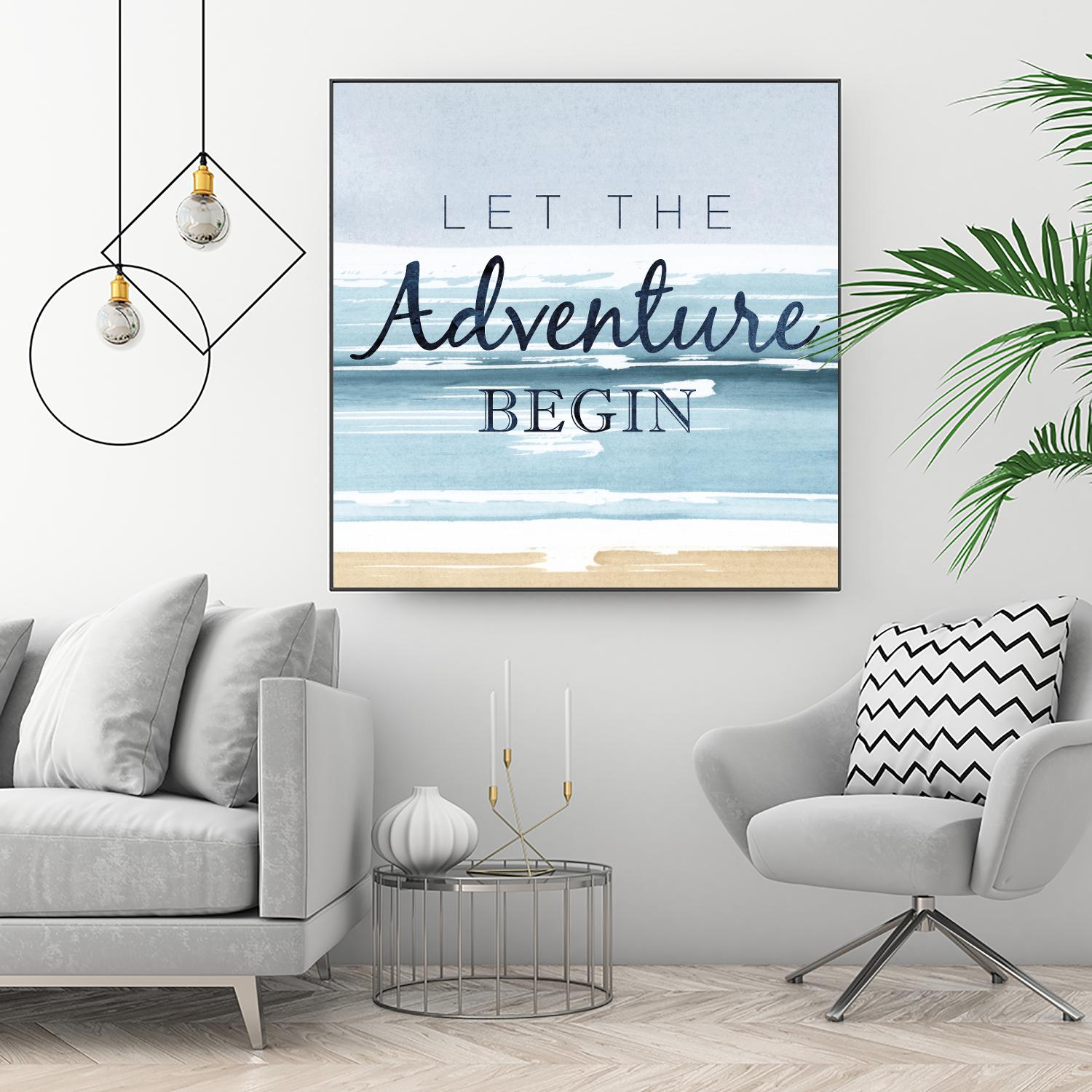 Let the Adventure Begin by PI Studio on GIANT ART - beige quotes