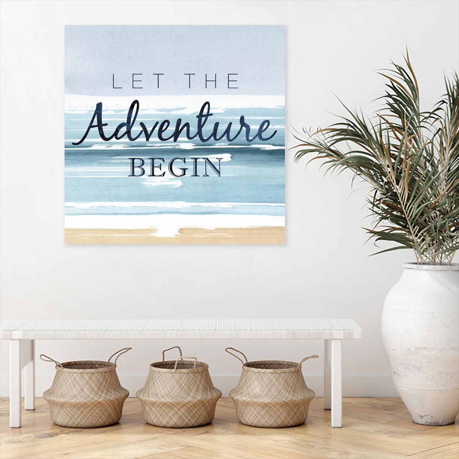 Let the Adventure Begin by PI Studio on GIANT ART - beige quotes