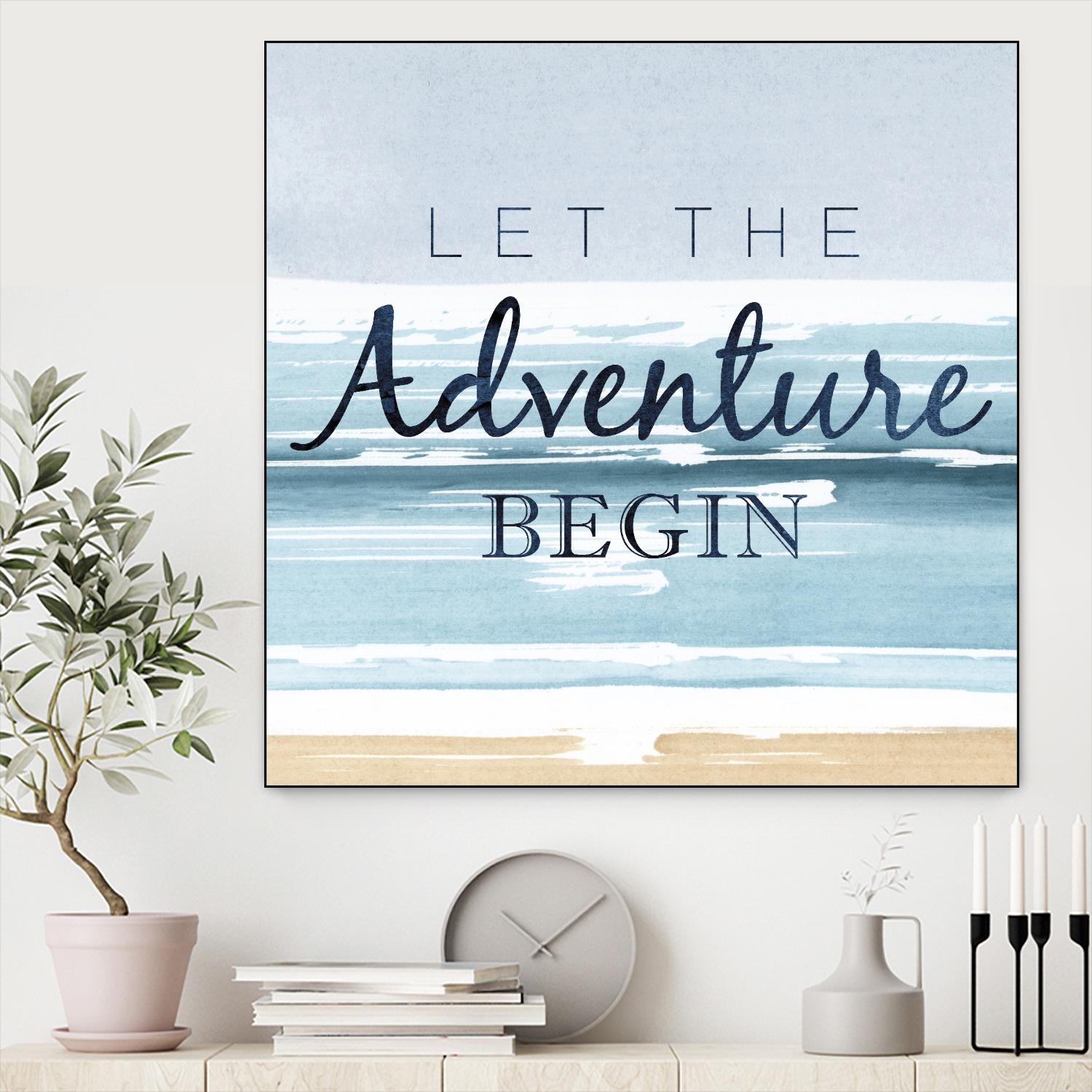 Let the Adventure Begin by PI Studio on GIANT ART - beige quotes