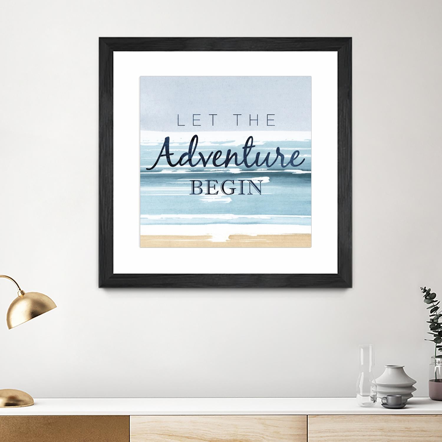 Let the Adventure Begin by PI Studio on GIANT ART - beige quotes
