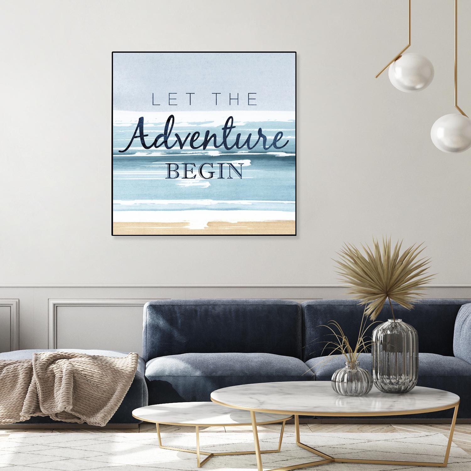 Let the Adventure Begin by PI Studio on GIANT ART - beige quotes