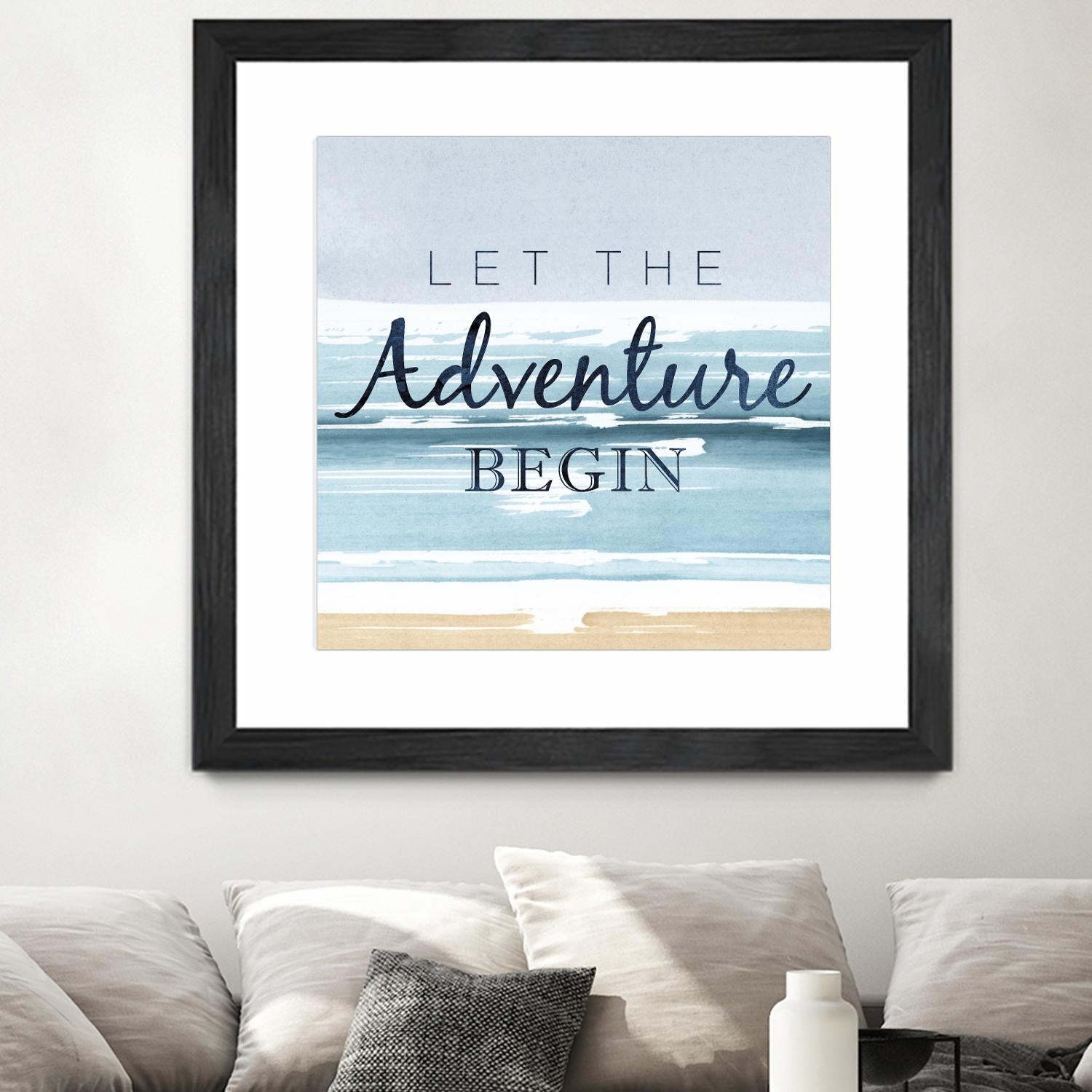 Let the Adventure Begin by PI Studio on GIANT ART - beige quotes