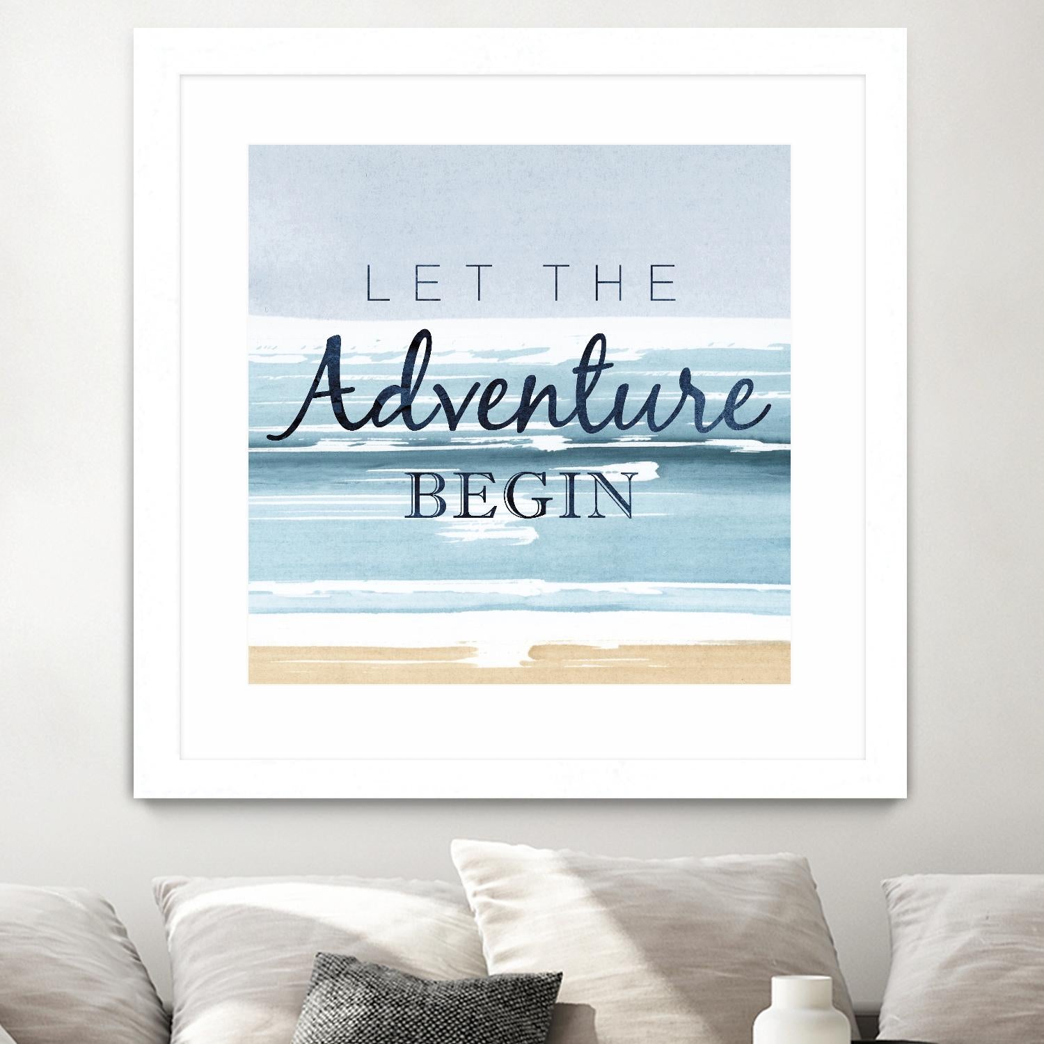 Let the Adventure Begin by PI Studio on GIANT ART - beige quotes