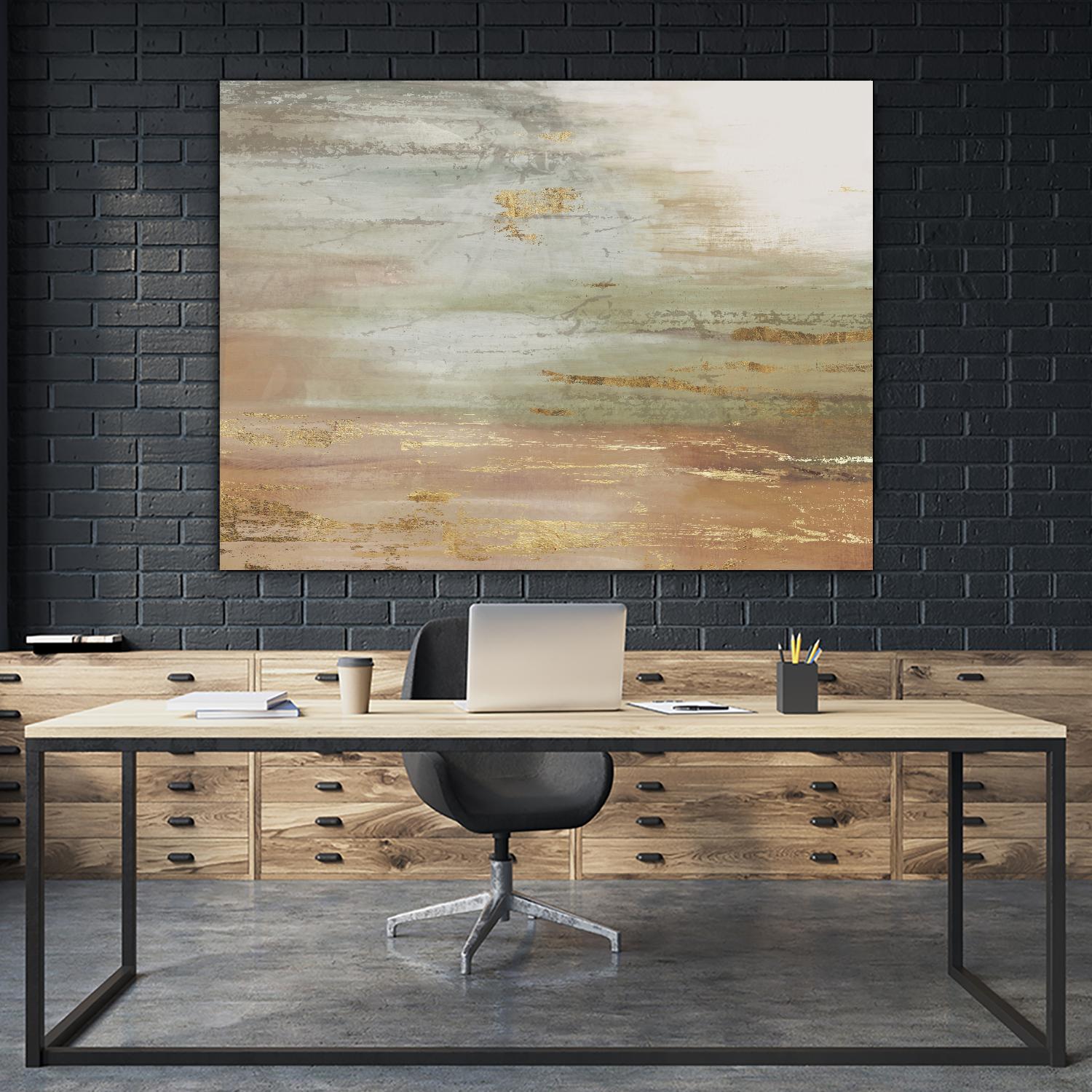 Gold & Blush Coast by PI Studio on GIANT ART - green abstract