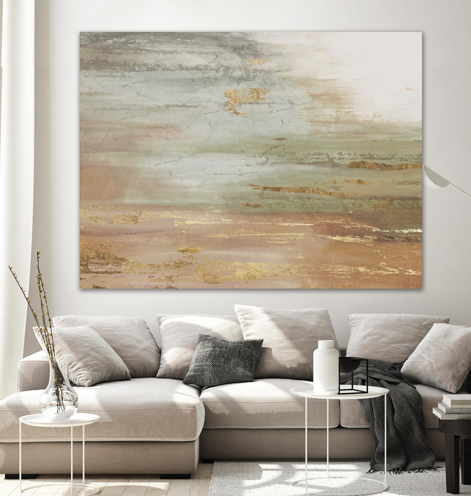 Gold & Blush Coast by PI Studio on GIANT ART - green abstract