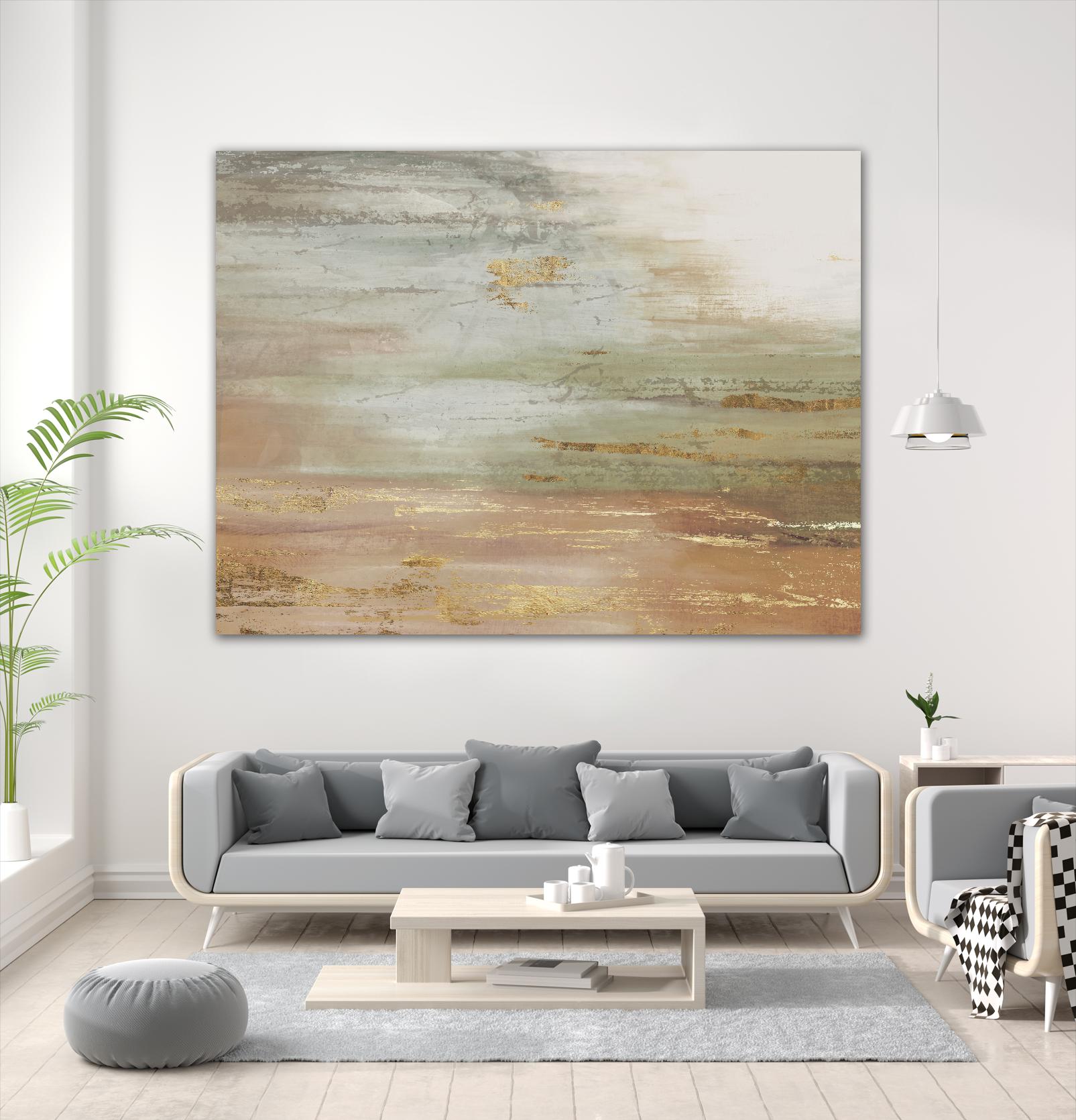 Gold & Blush Coast by PI Studio on GIANT ART - green abstract