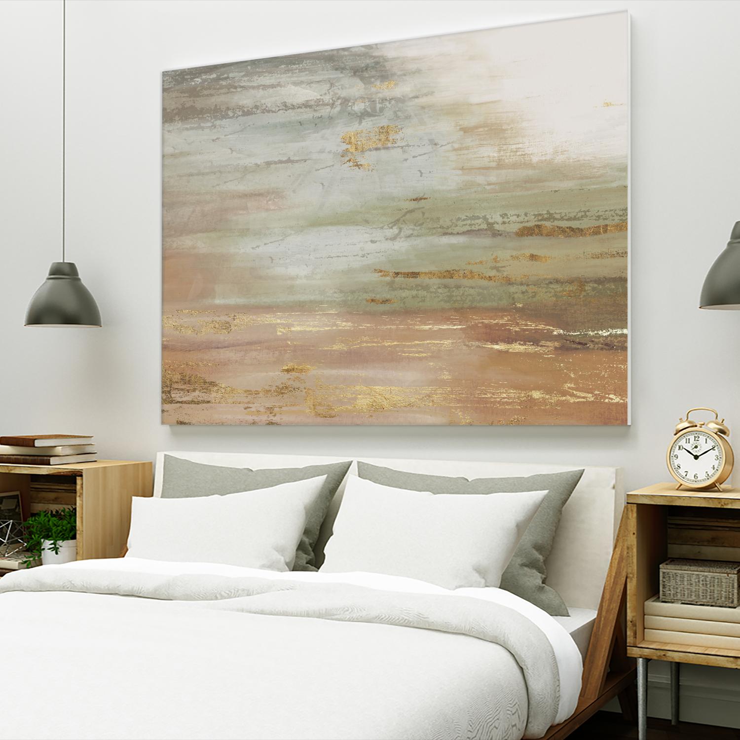 Gold & Blush Coast by PI Studio on GIANT ART - green abstract