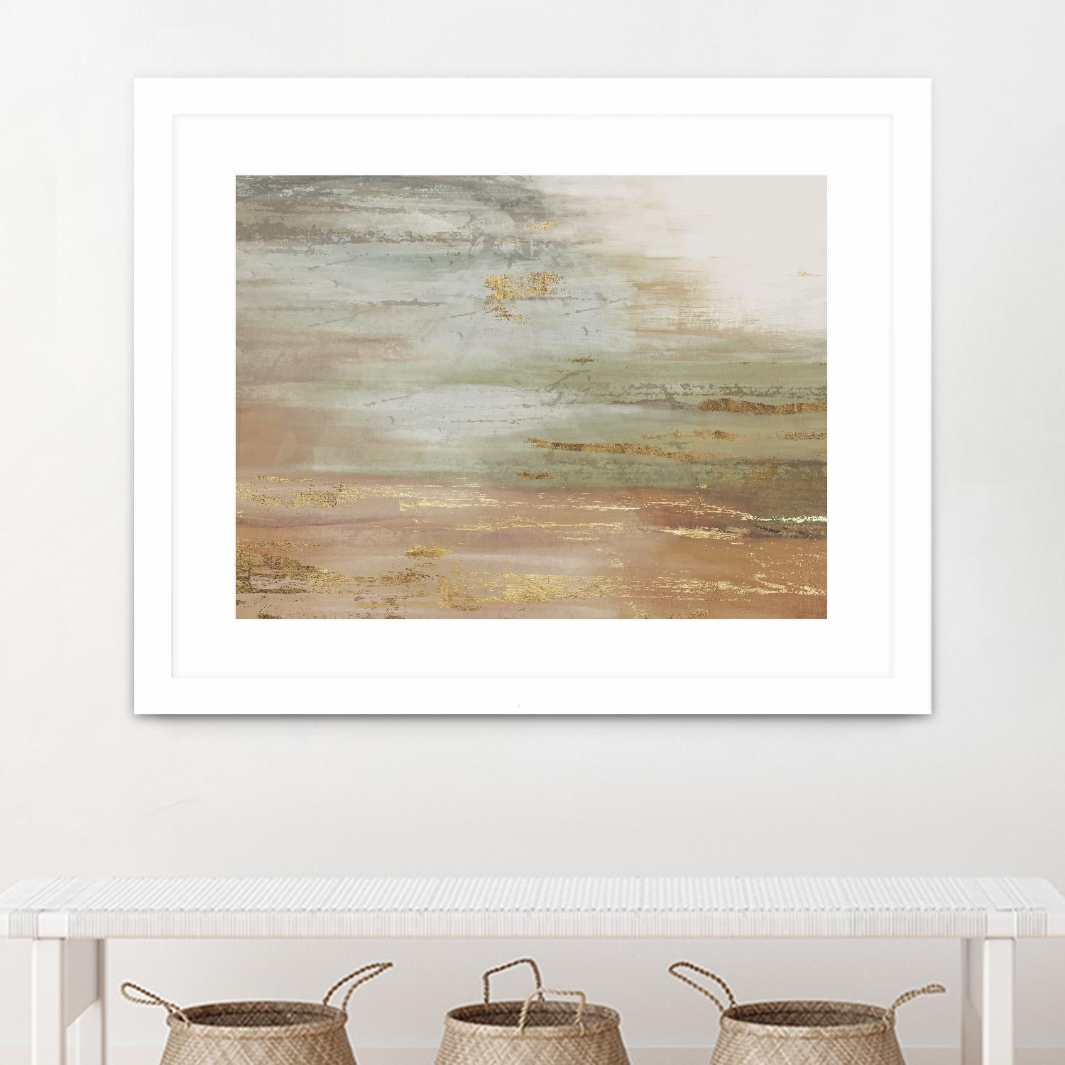 Gold & Blush Coast by PI Studio on GIANT ART - green abstract