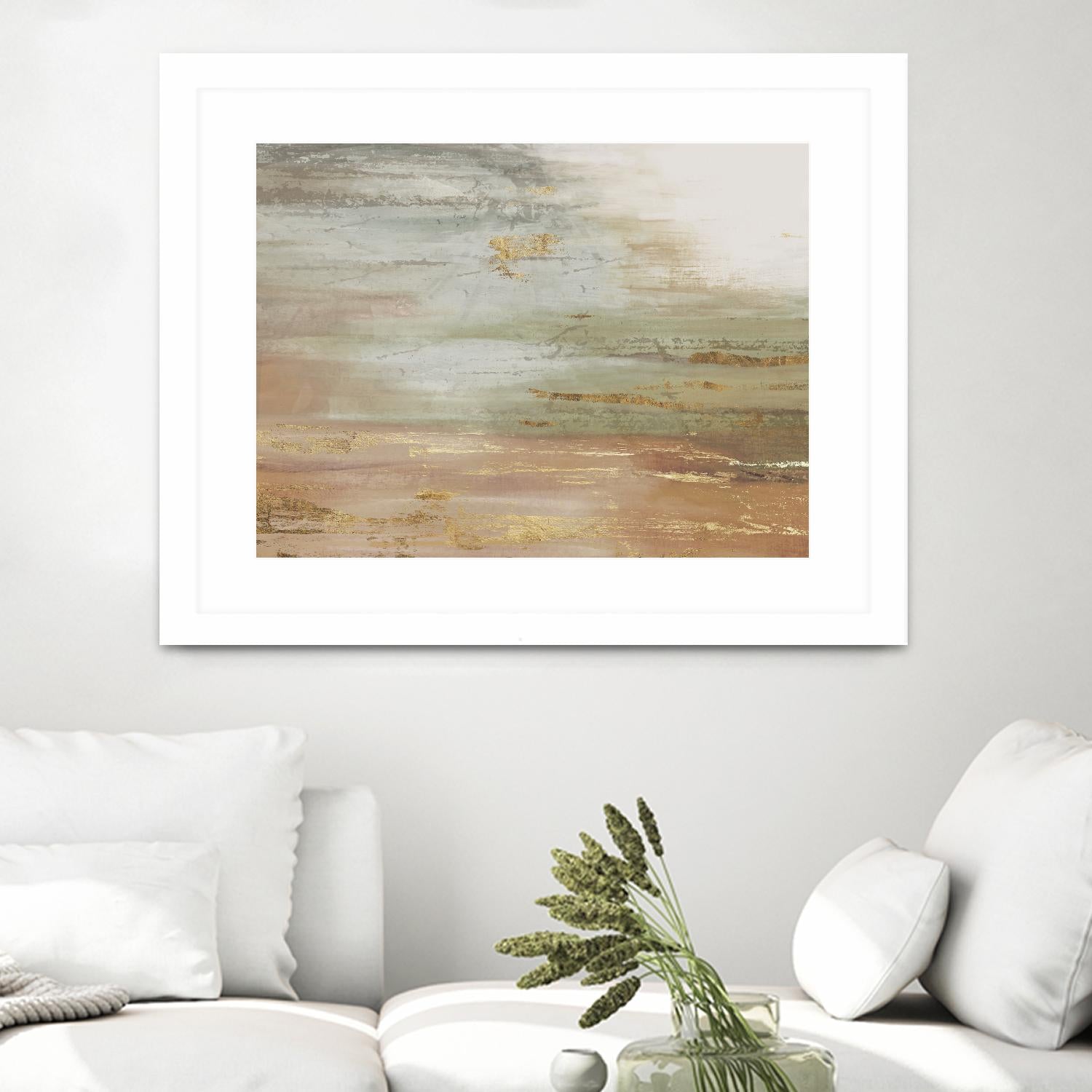 Gold & Blush Coast by PI Studio on GIANT ART - green abstract