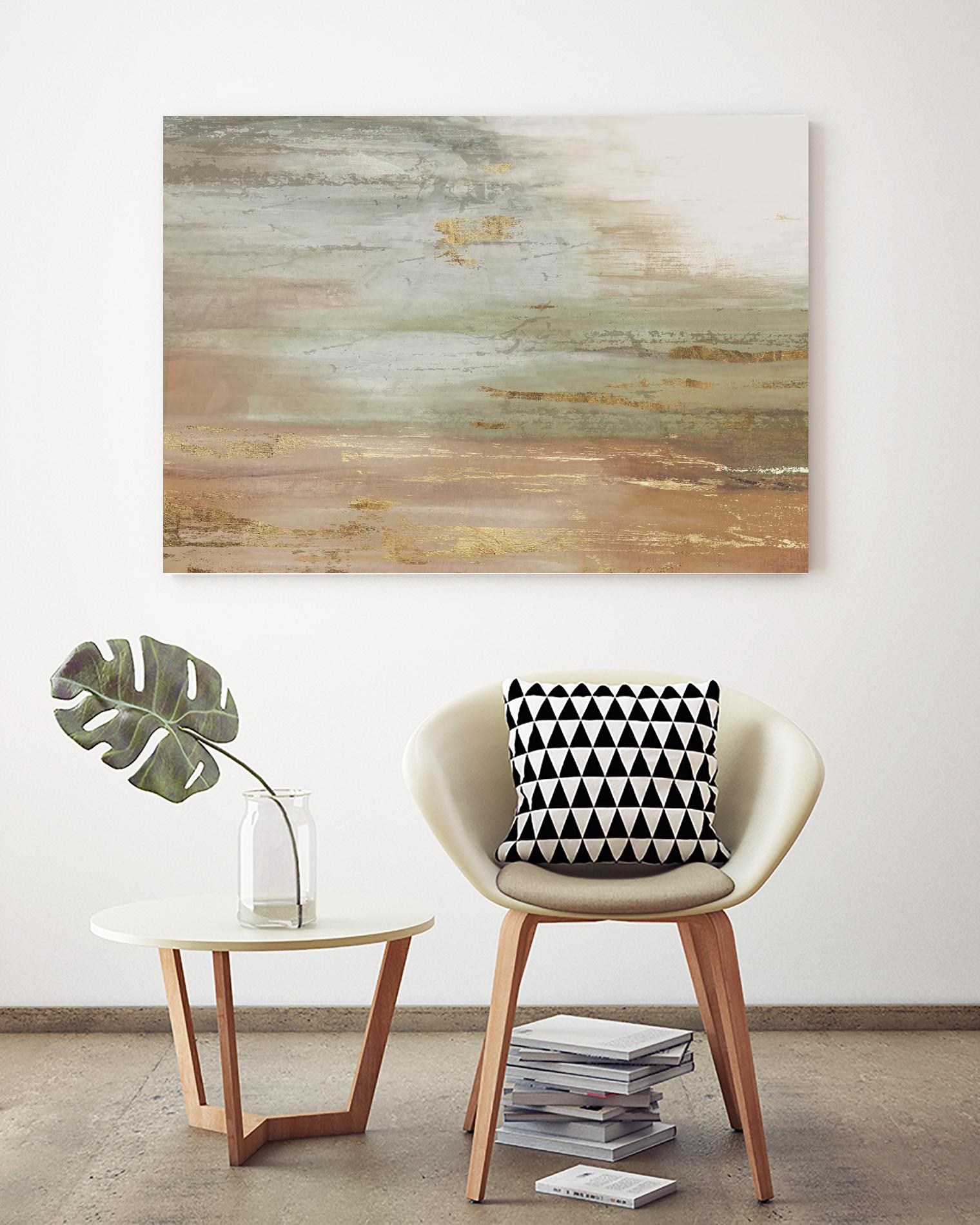 Gold & Blush Coast by PI Studio on GIANT ART - green abstract