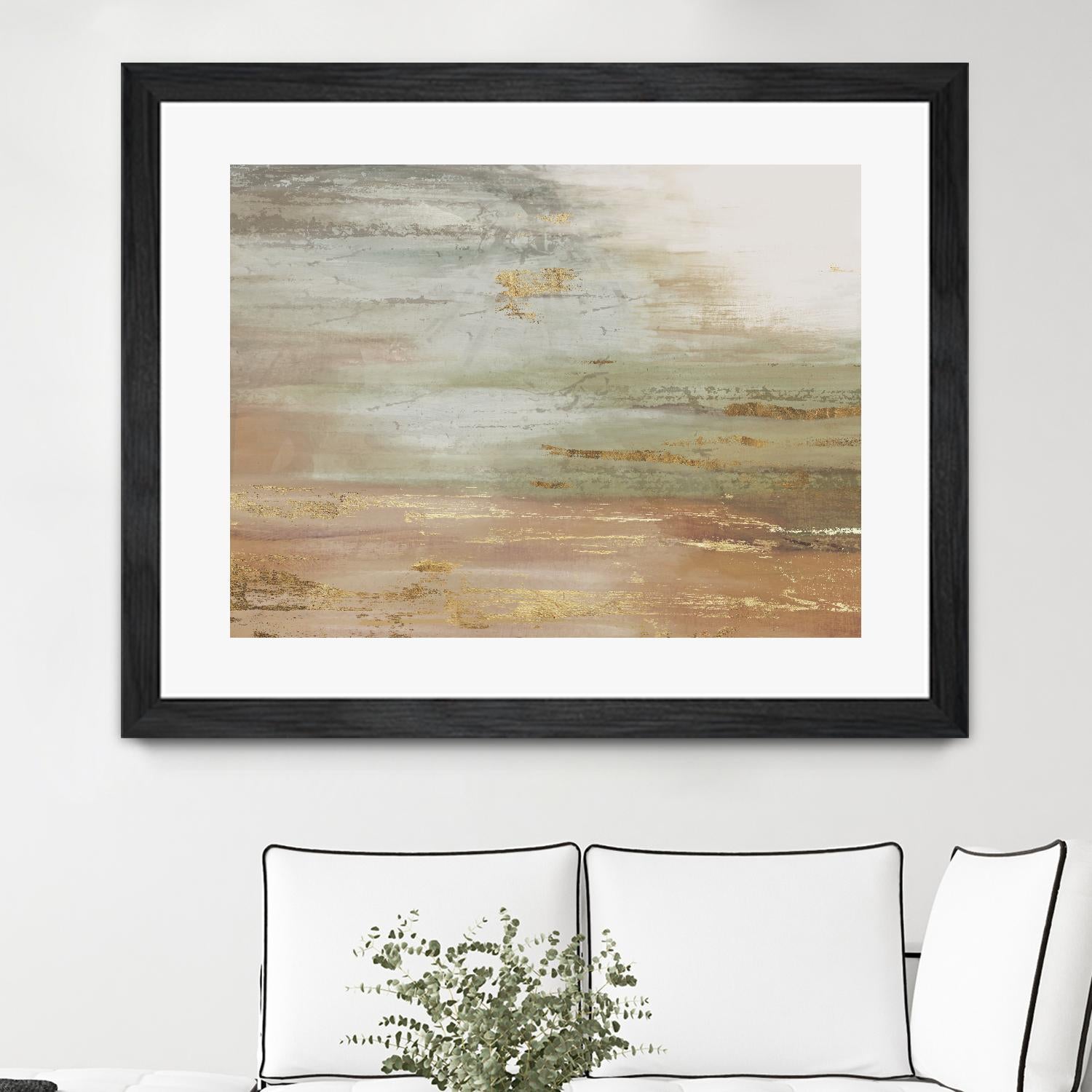 Gold & Blush Coast by PI Studio on GIANT ART - green abstract