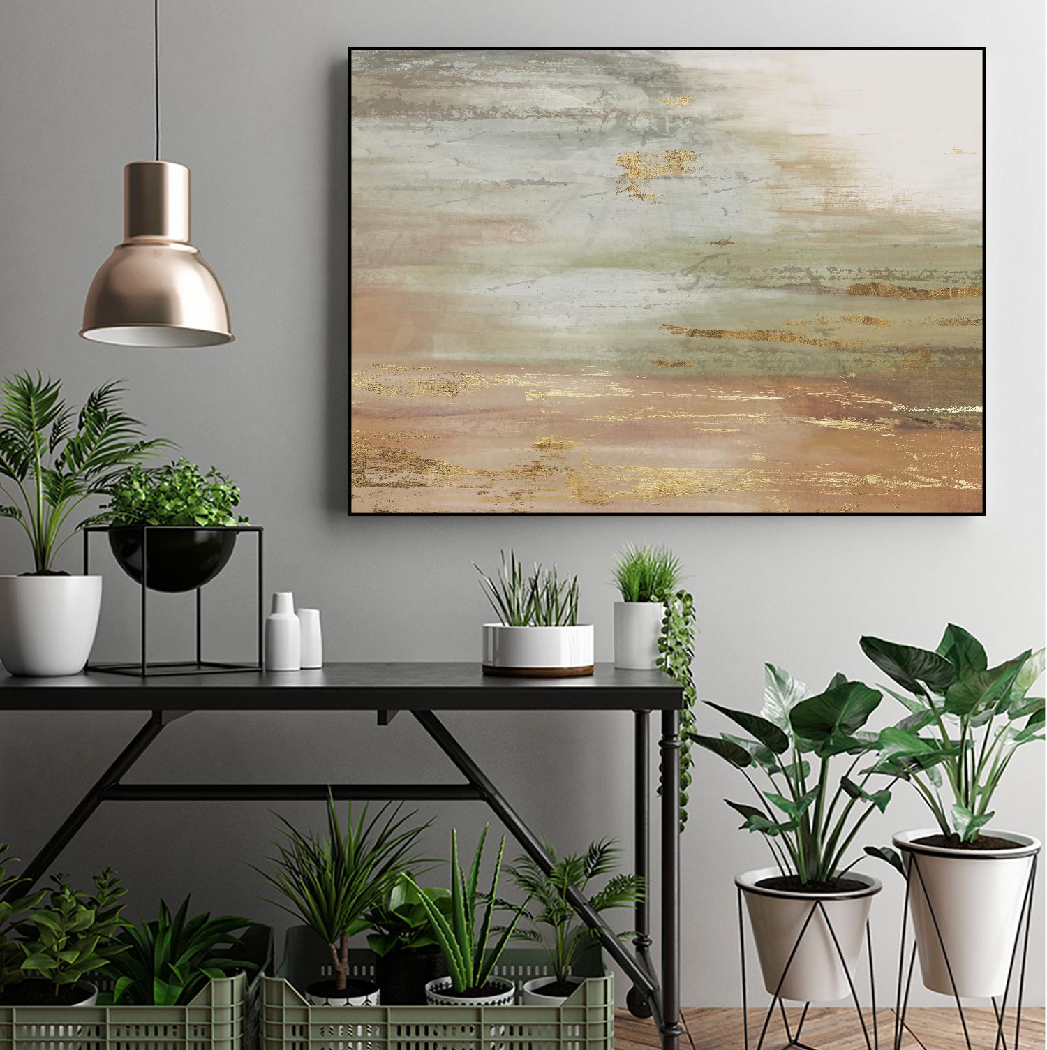 Gold & Blush Coast by PI Studio on GIANT ART - green abstract