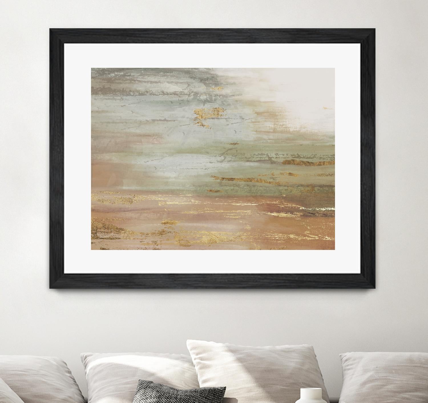 Gold & Blush Coast by PI Studio on GIANT ART - green abstract